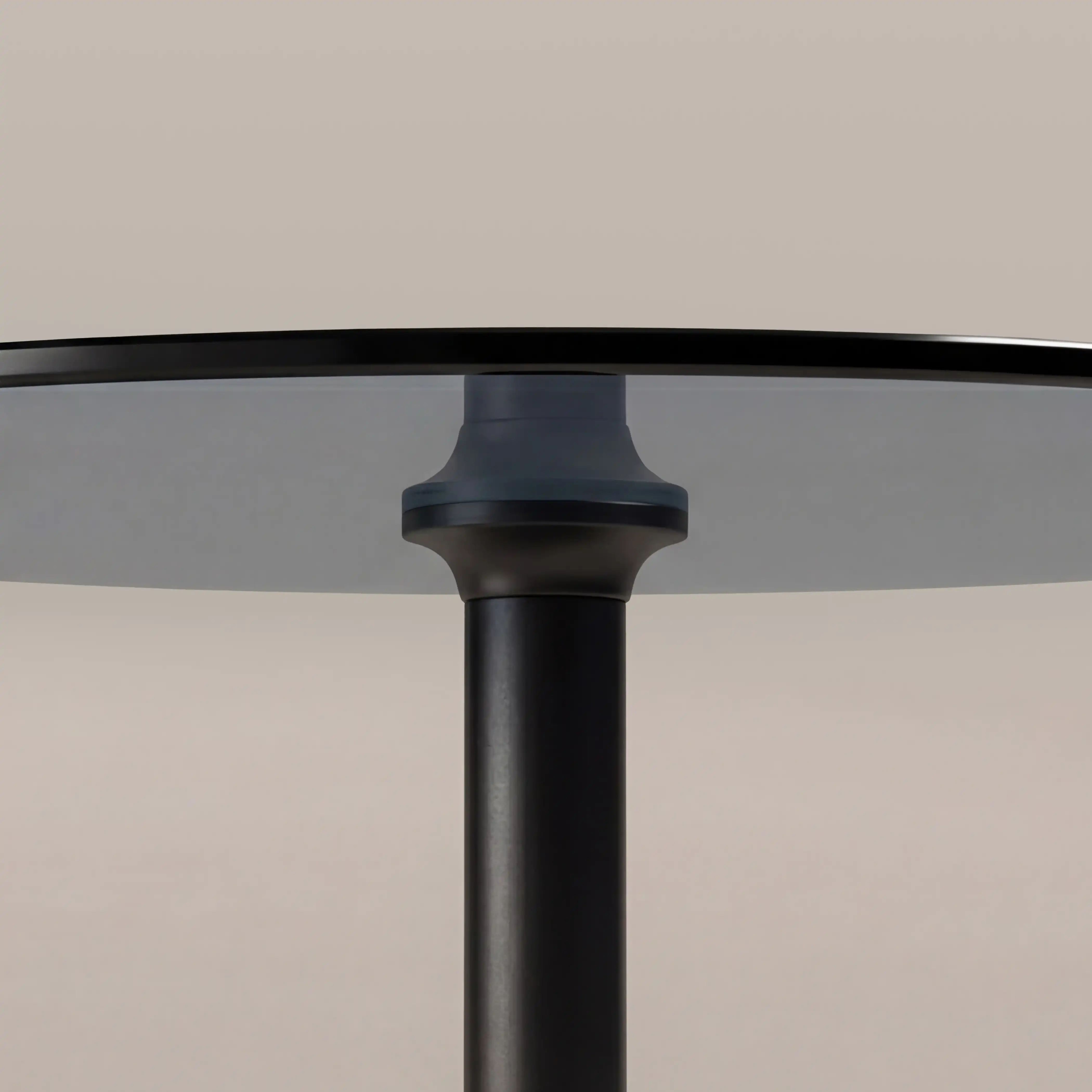 Ida 4 Seat Round Dining Table | Smoked Glass & Black - Image 5