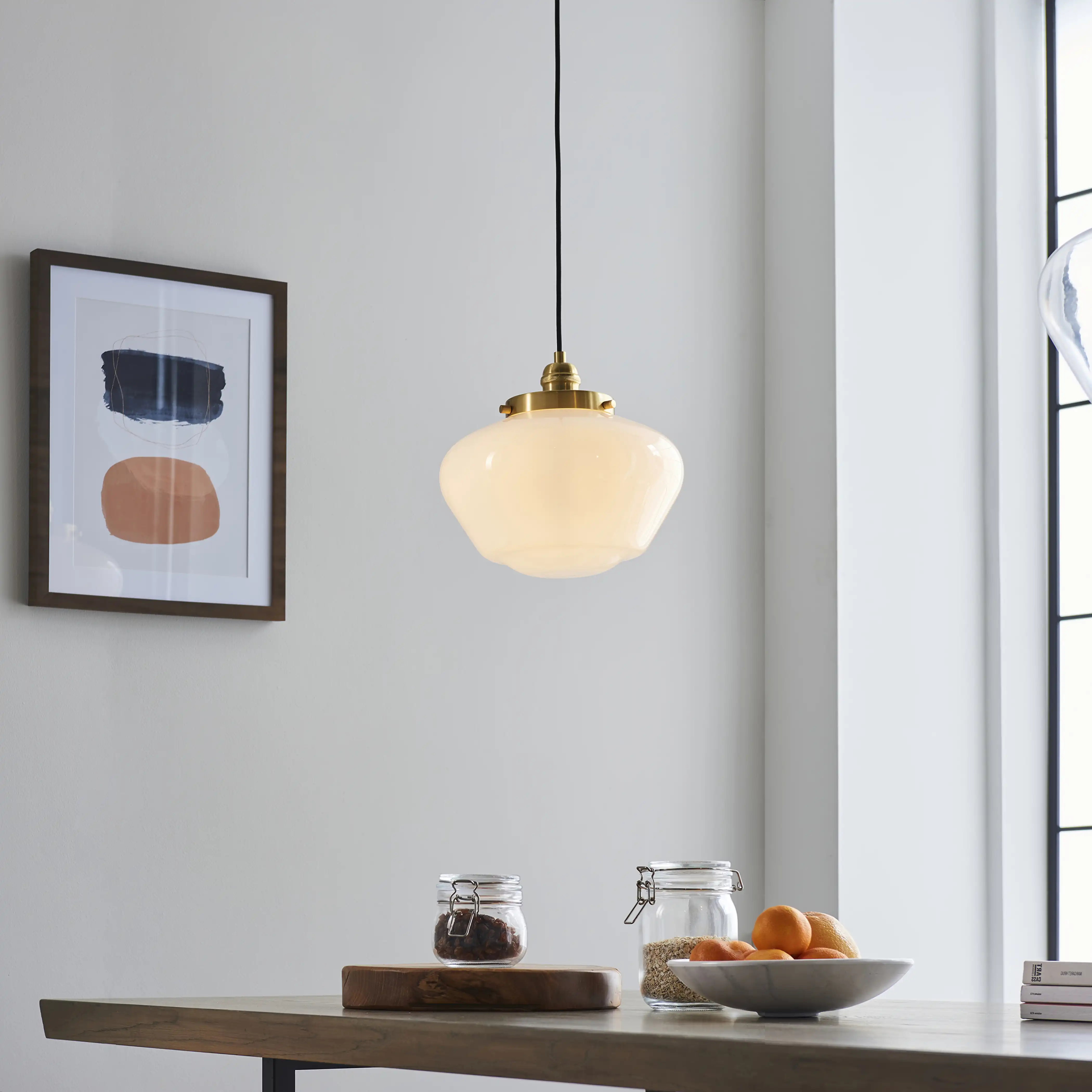 Illfra Pendant Light | Opal & Brass - Image 2