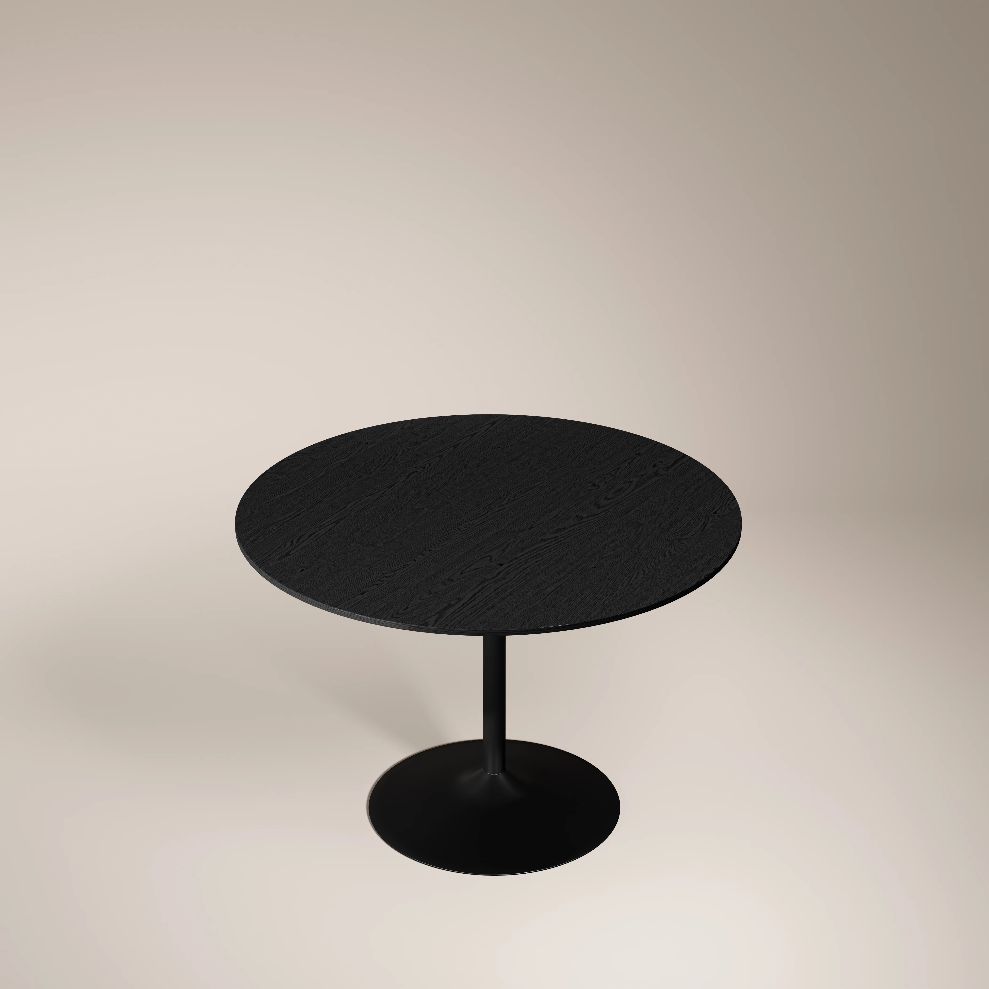 Isla 4 Seat Round Wooden Dining Table | Black Ash - Image 3
