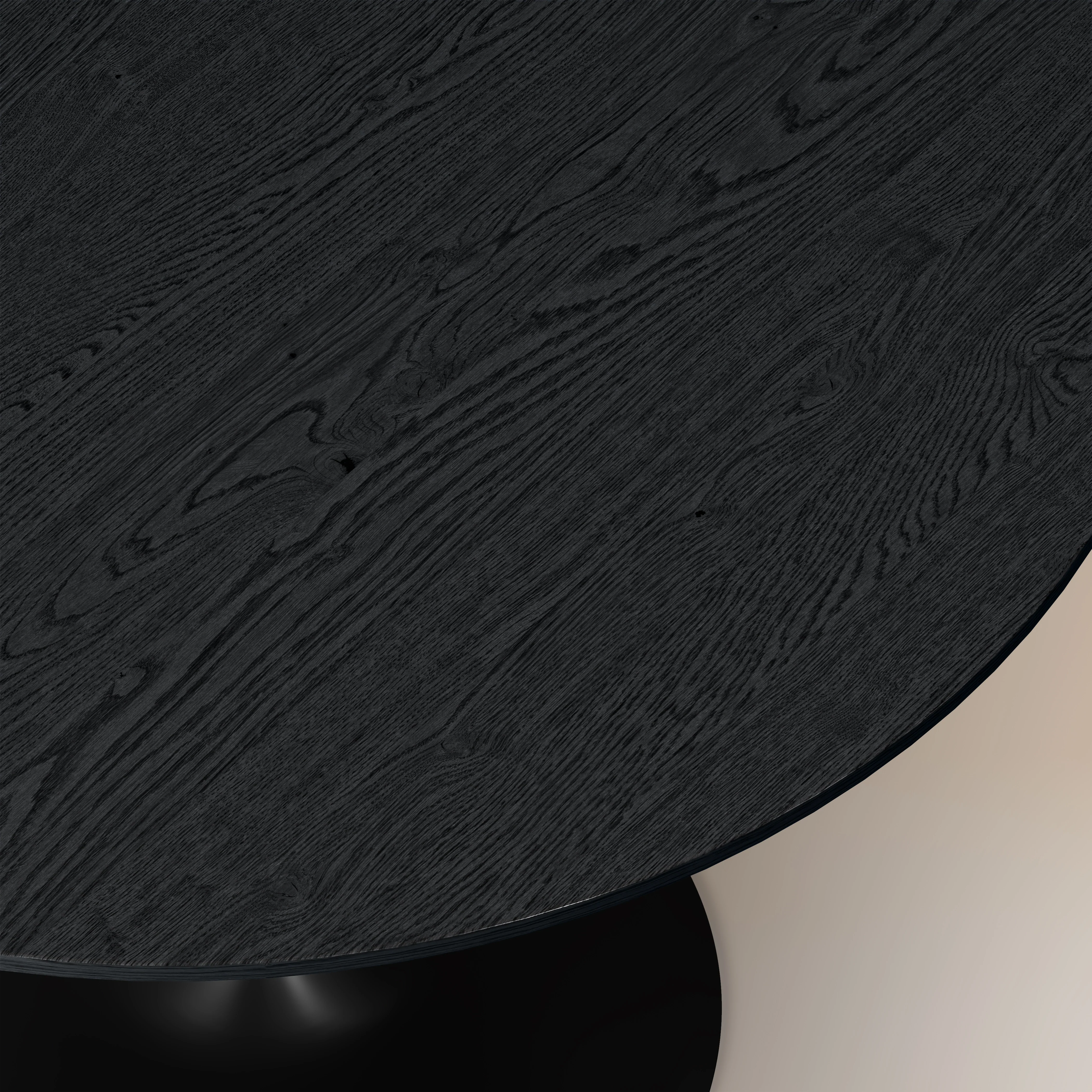 Isla 4 Seat Round Wooden Dining Table | Black Ash - Image 4