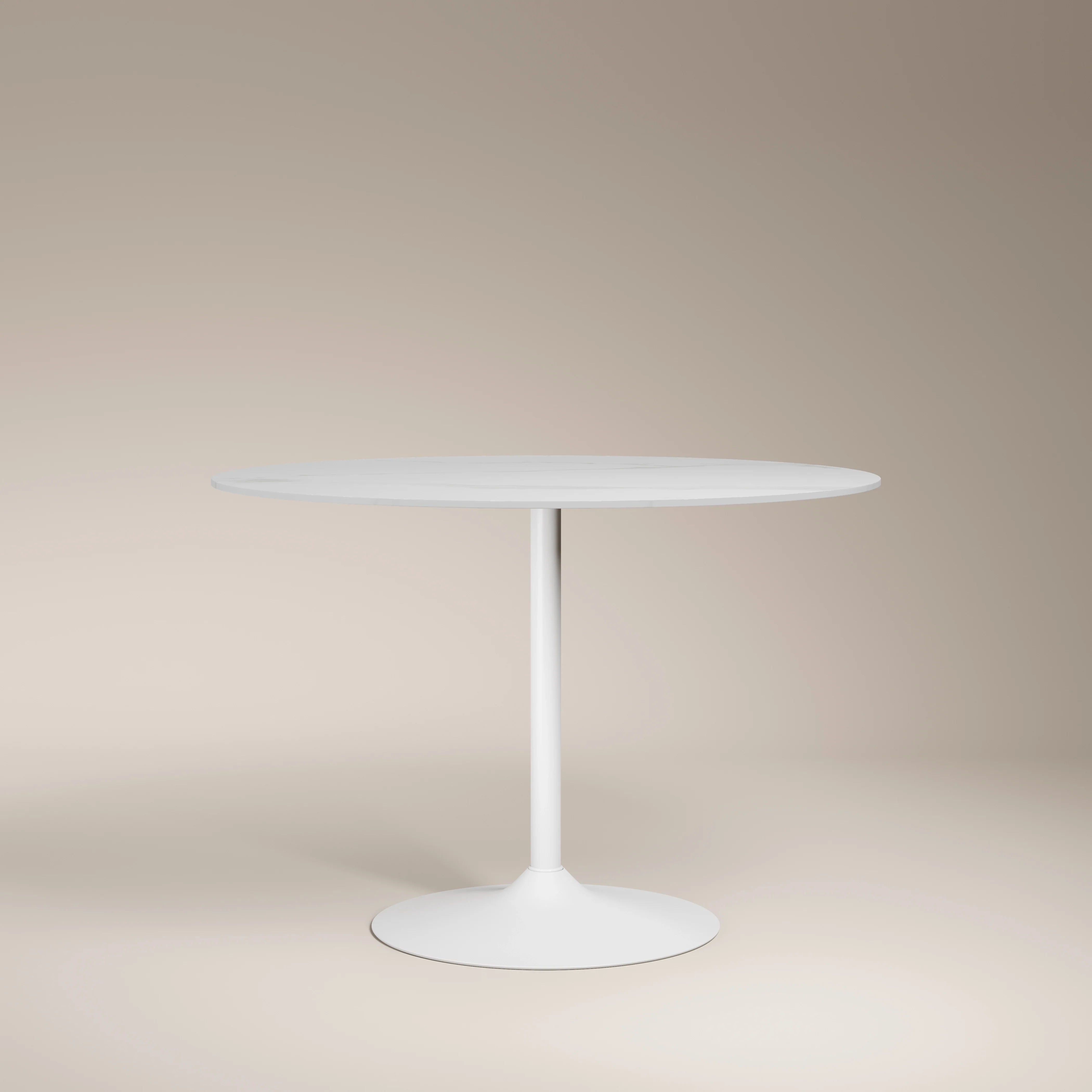 Isla 4 Seat Round Dining Table | White Ceramic & White - Image 2
