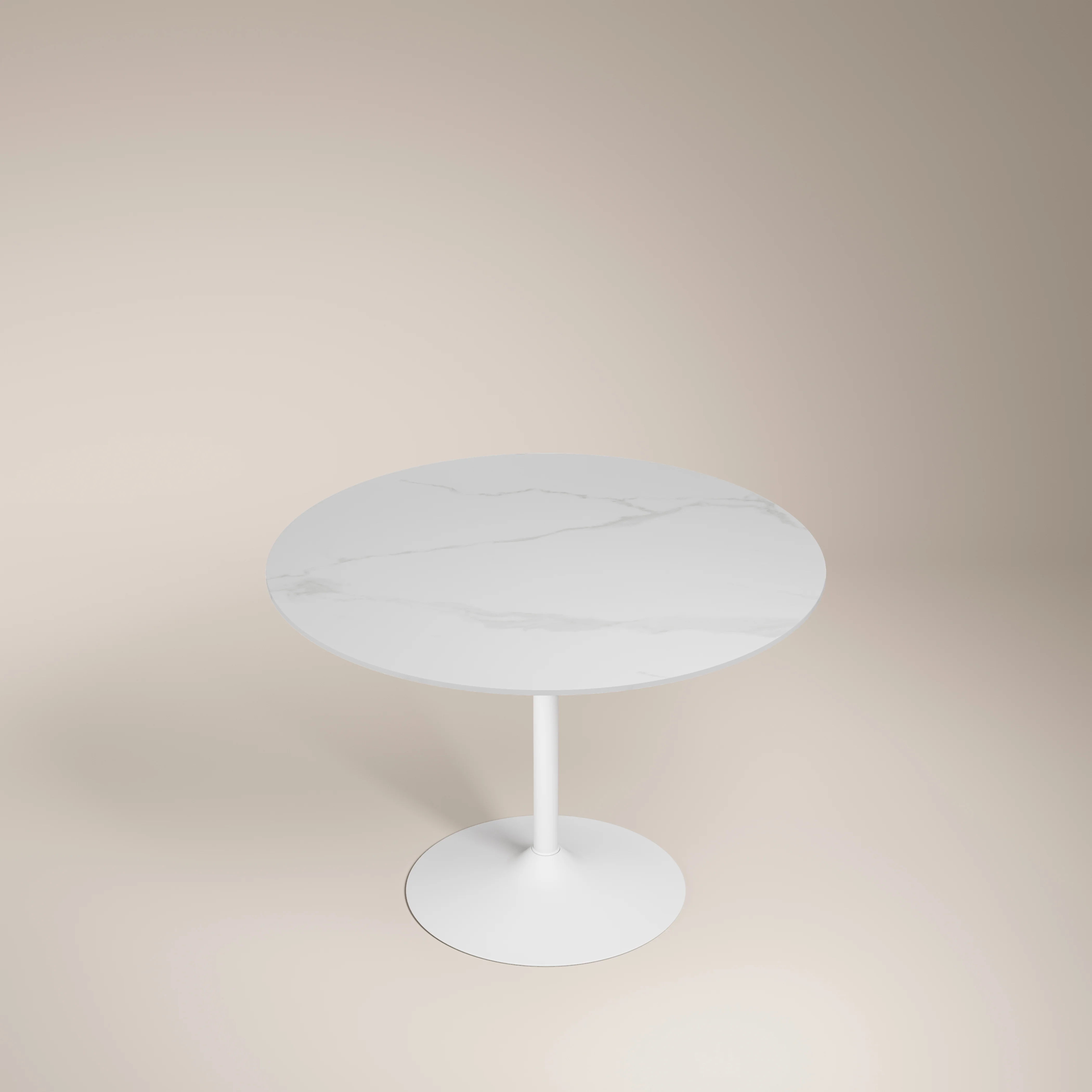 Isla 4 Seat Round Dining Table | White Ceramic & White - Image 4