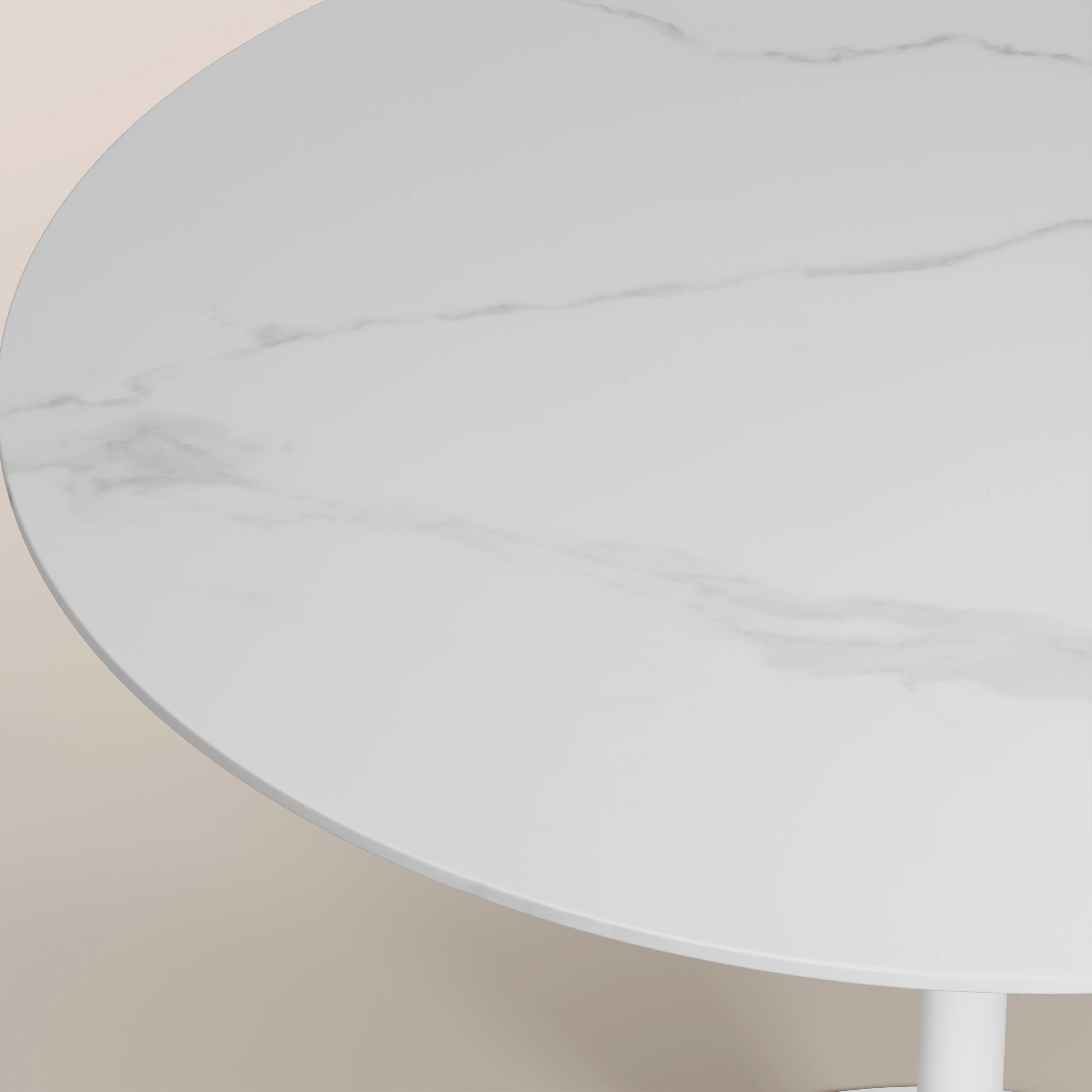 Isla 4 Seat Round Dining Table | White Ceramic & White - Image 5