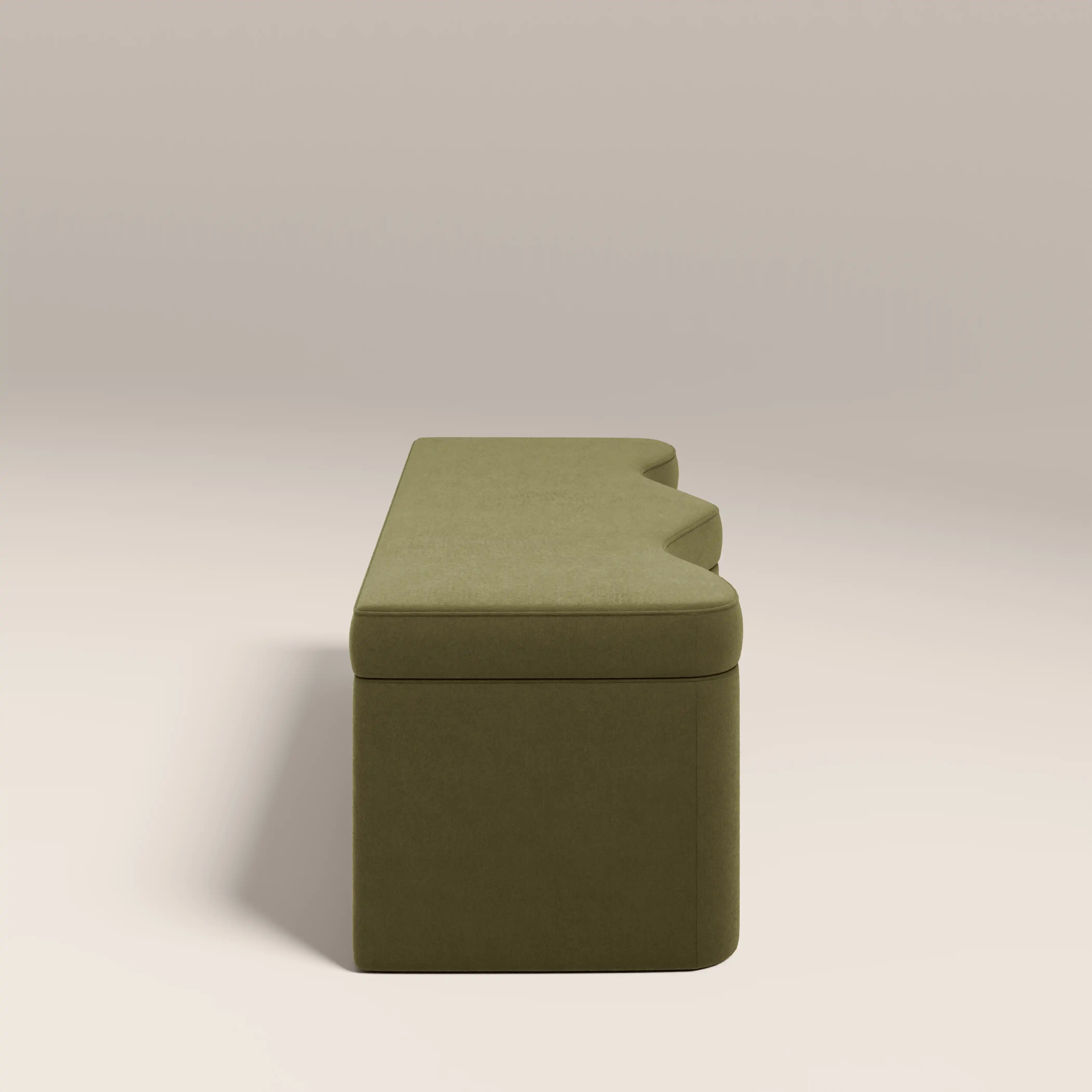 Ivan Storage Ottoman | Moss Green Sustainable Mohair Velvet - Image 6