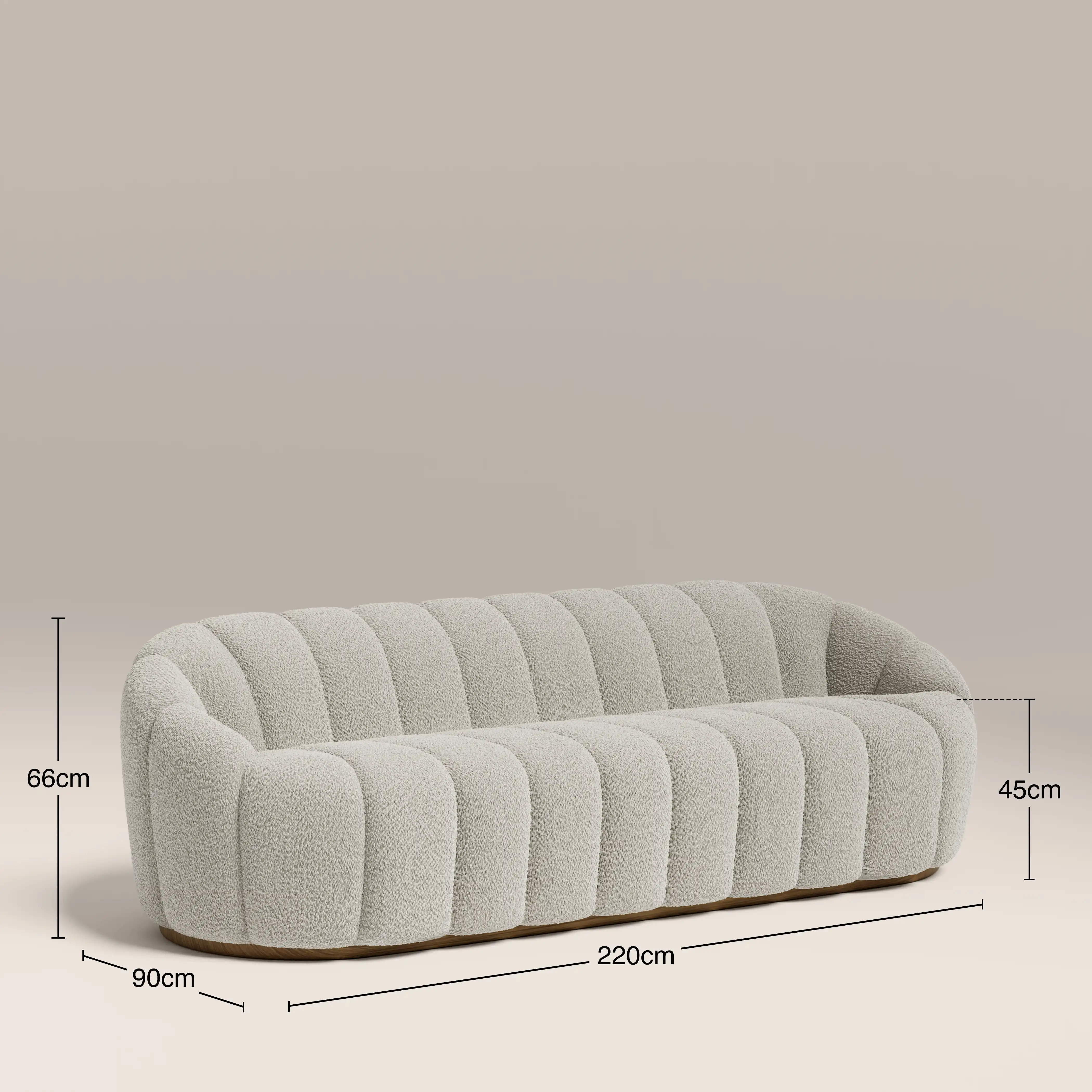 Ivy 3 Seater Sofa | Speckled Stone Sustainable Boucle - Image 8