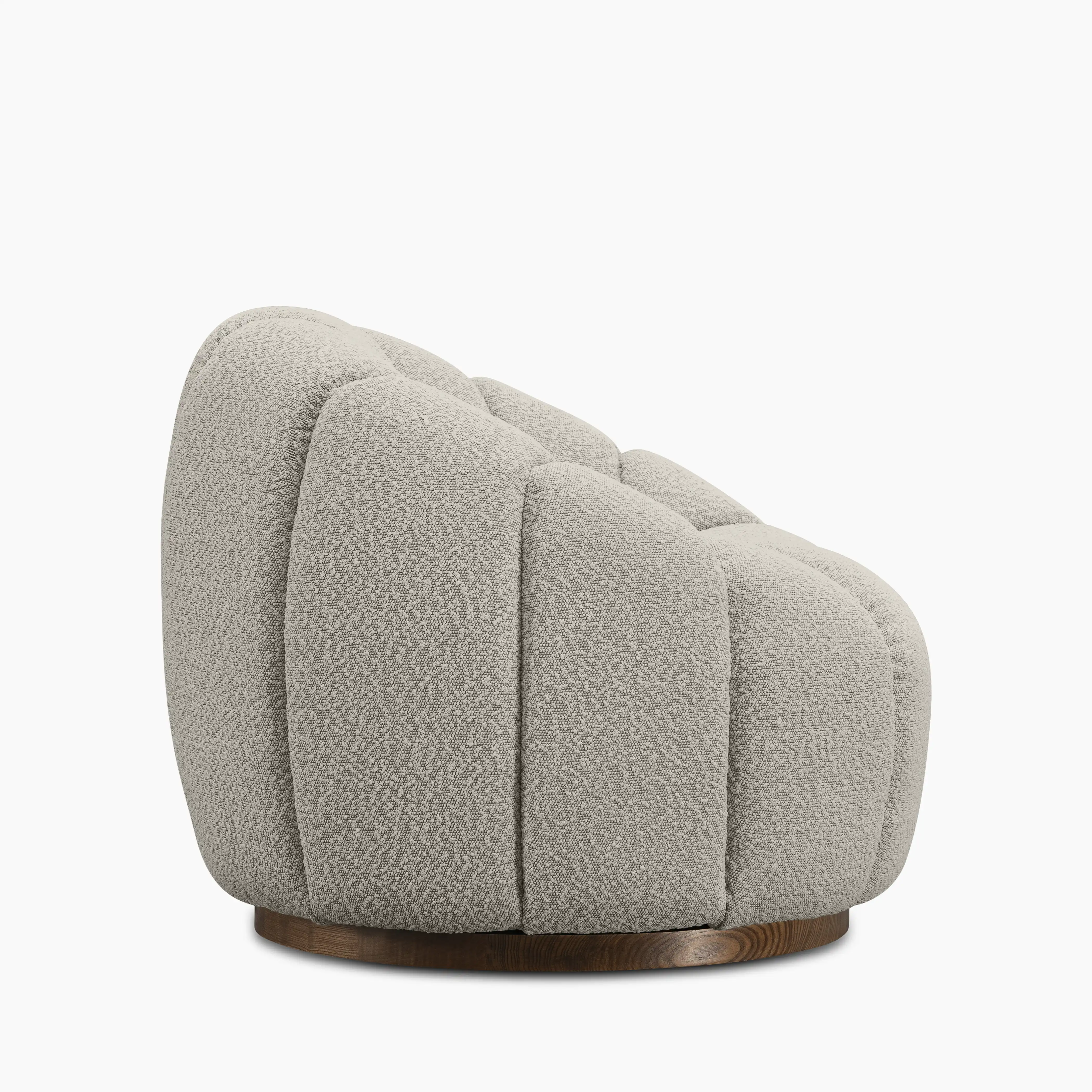 Ivy Swivel Armchair | Speckled Stone Sustainable Boucle & Walnut - Image 5