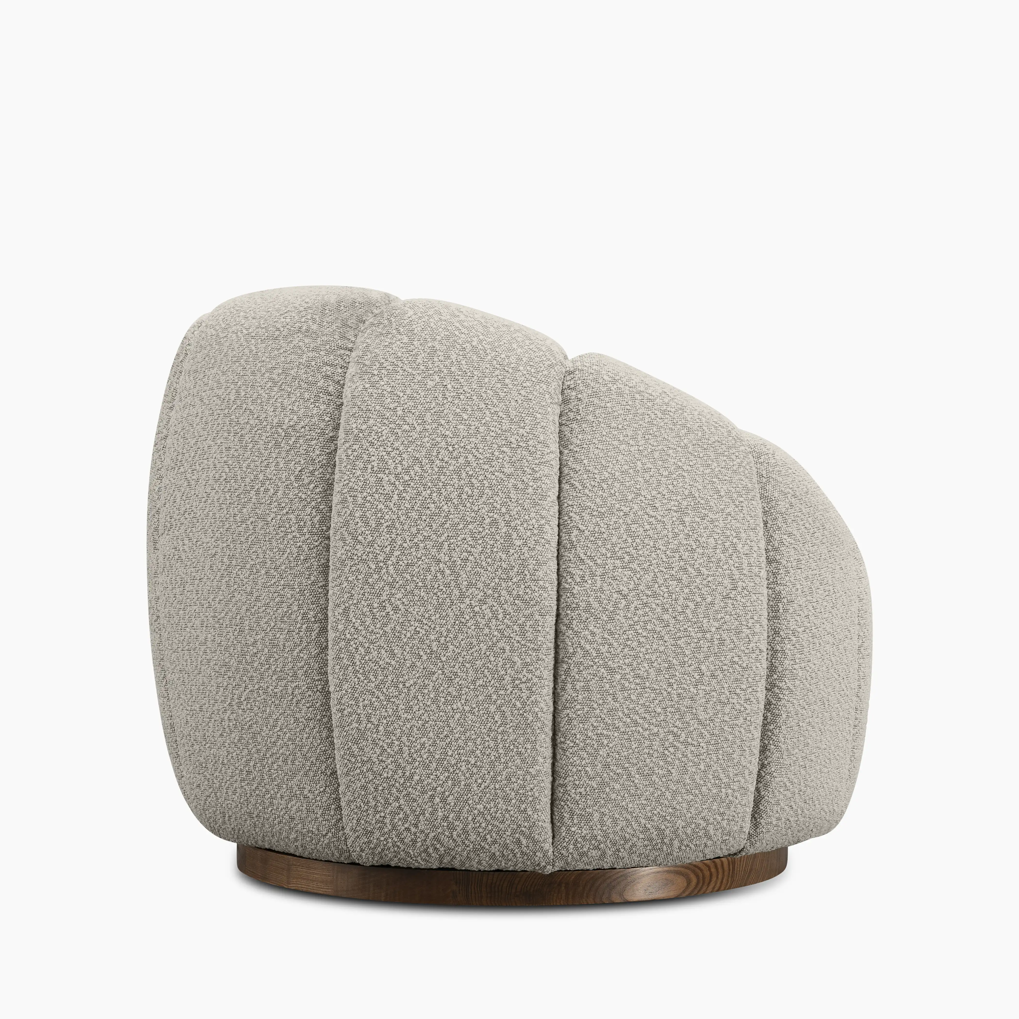 Ivy Swivel Armchair | Speckled Stone Sustainable Boucle & Walnut - Image 7