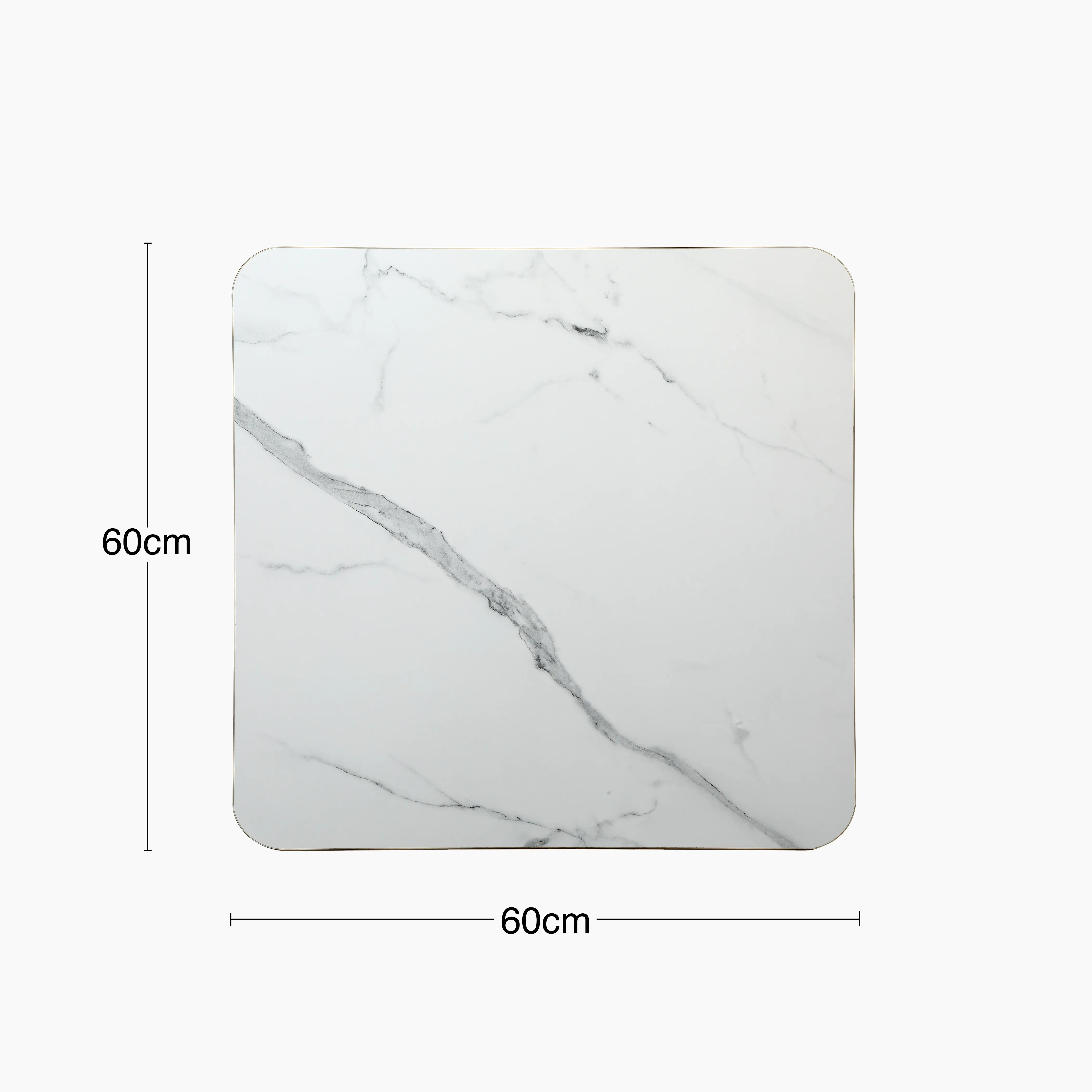 Jonas Square Table Top | White Marble Effect & Brass - Image 3