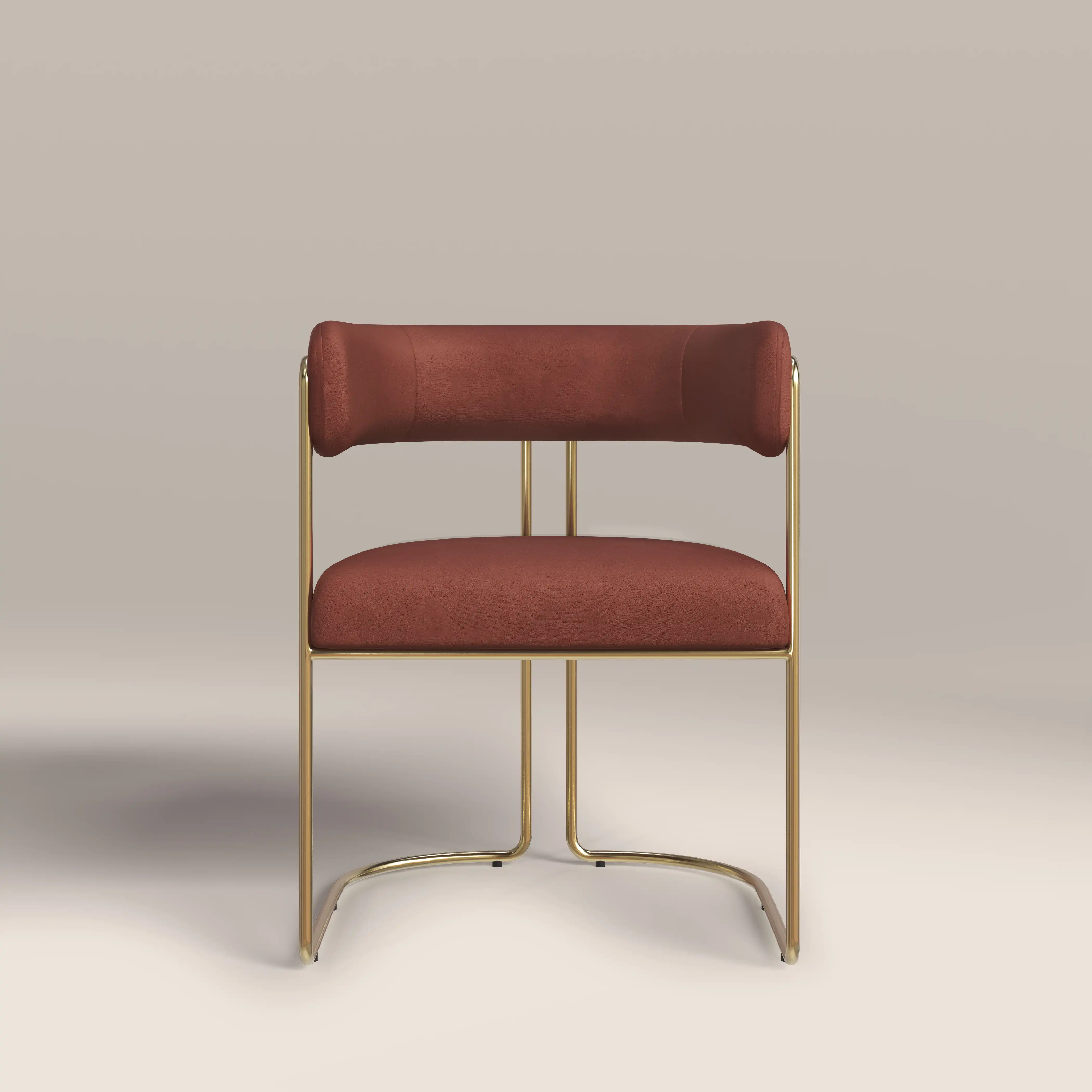Juliana Carver Dining Chair | Rust Red Sustainable Velvet & Brass - Image 2