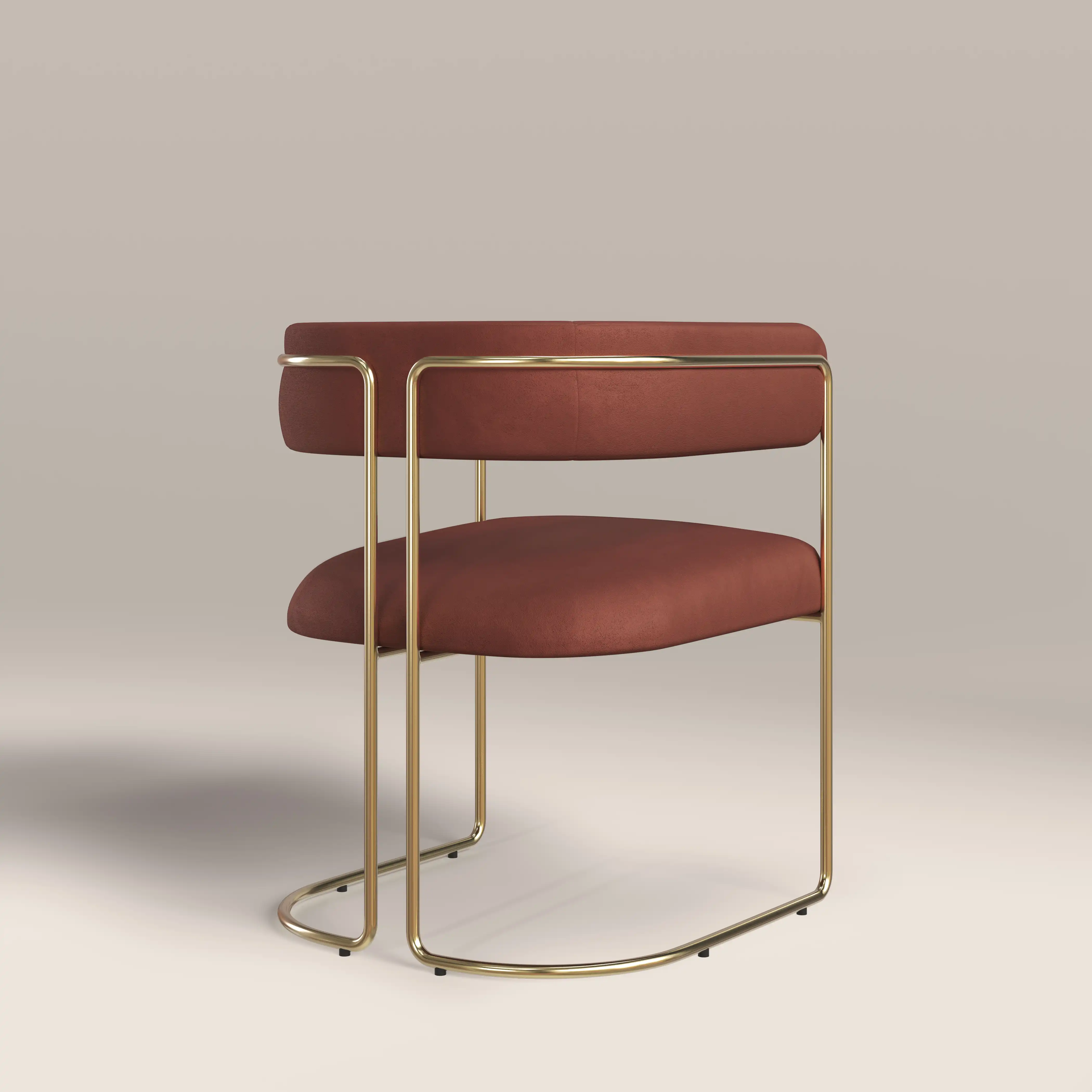 Juliana Carver Dining Chair | Rust Red Sustainable Velvet & Brass - Image 5