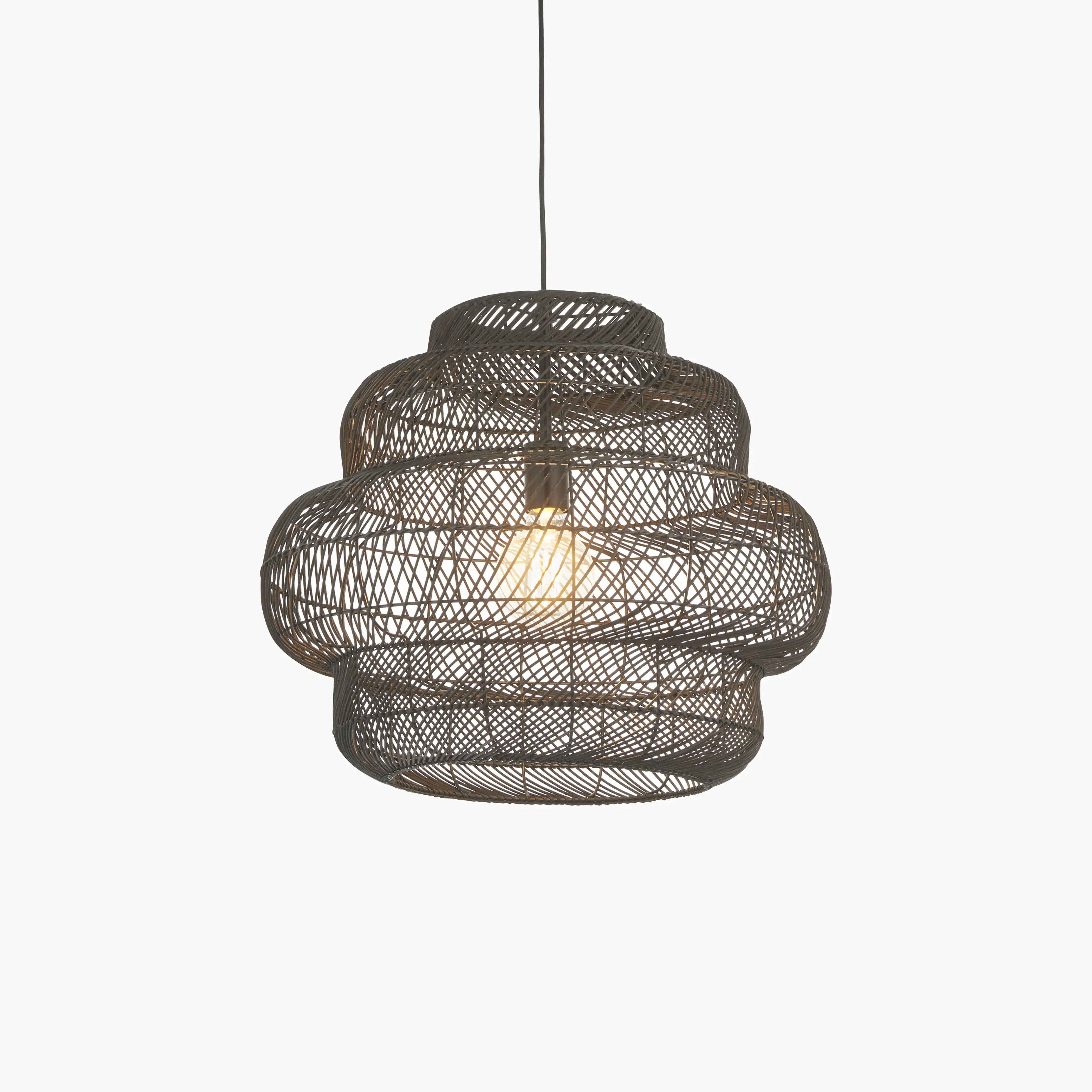 Karys Large Pendant Light | Black Rattan - Image 8