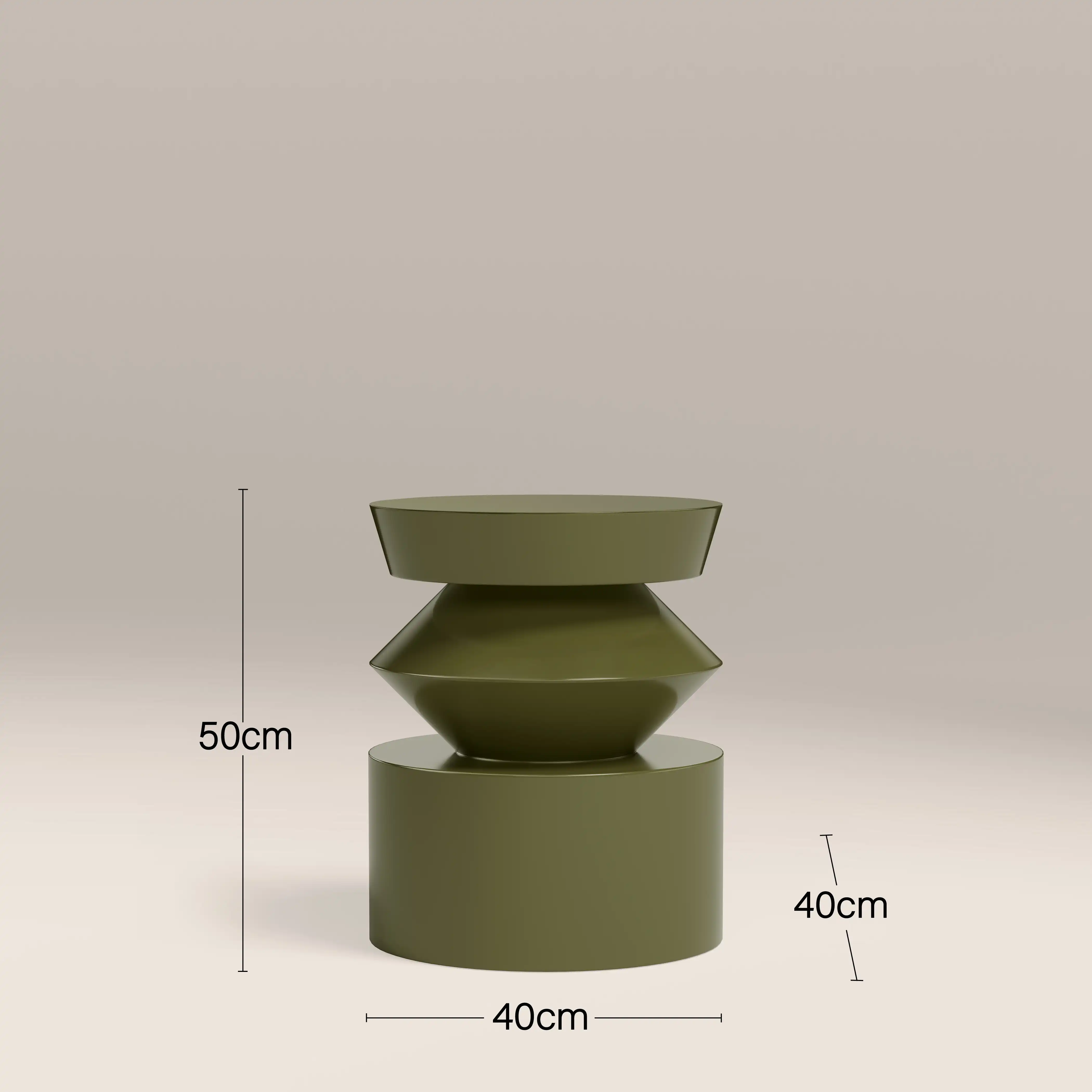 Kayla Round Side Table | High Gloss Olive Green - Image 4