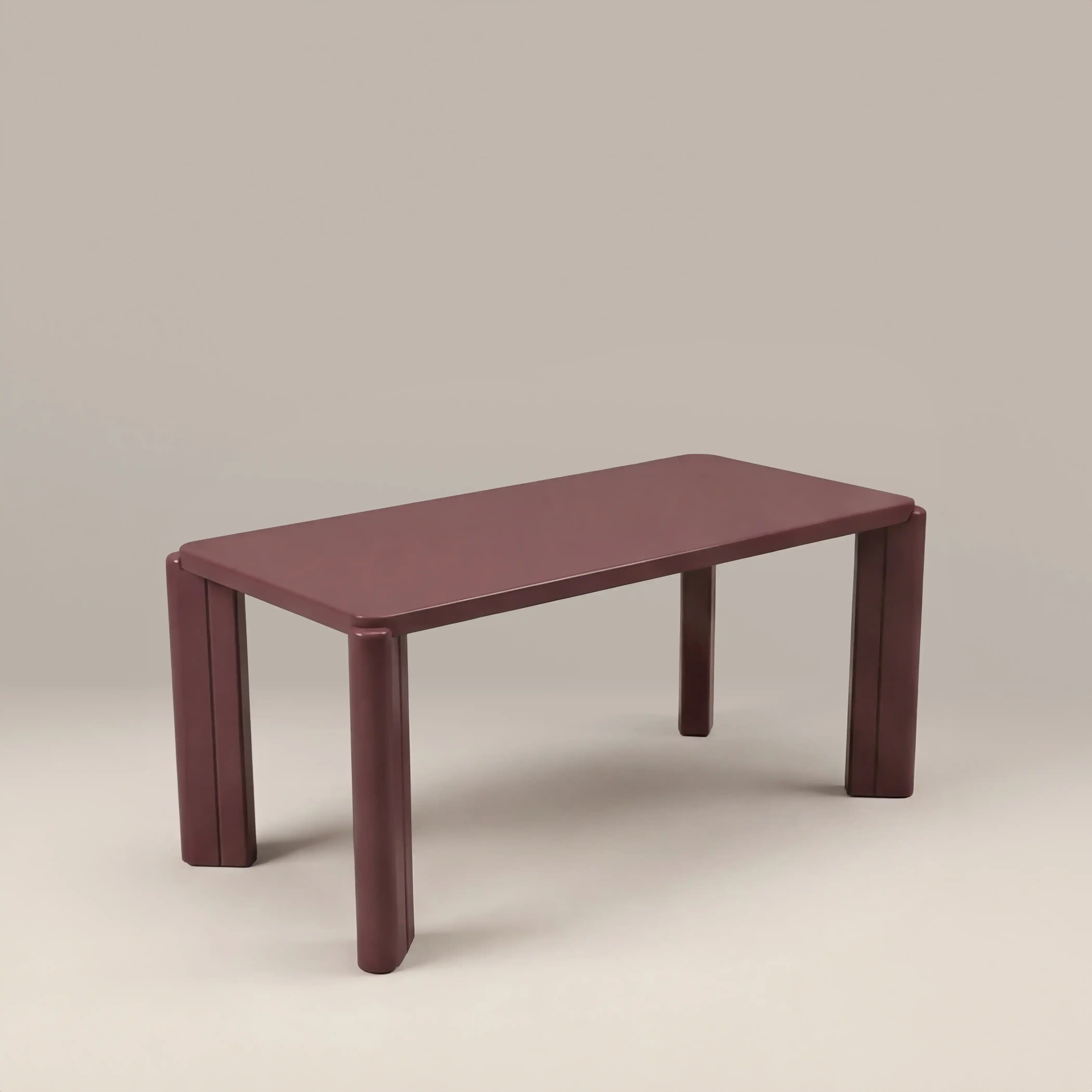 Kelby 6 Seat Rectangle Dining Table | High Gloss Cherry Red - Image 3