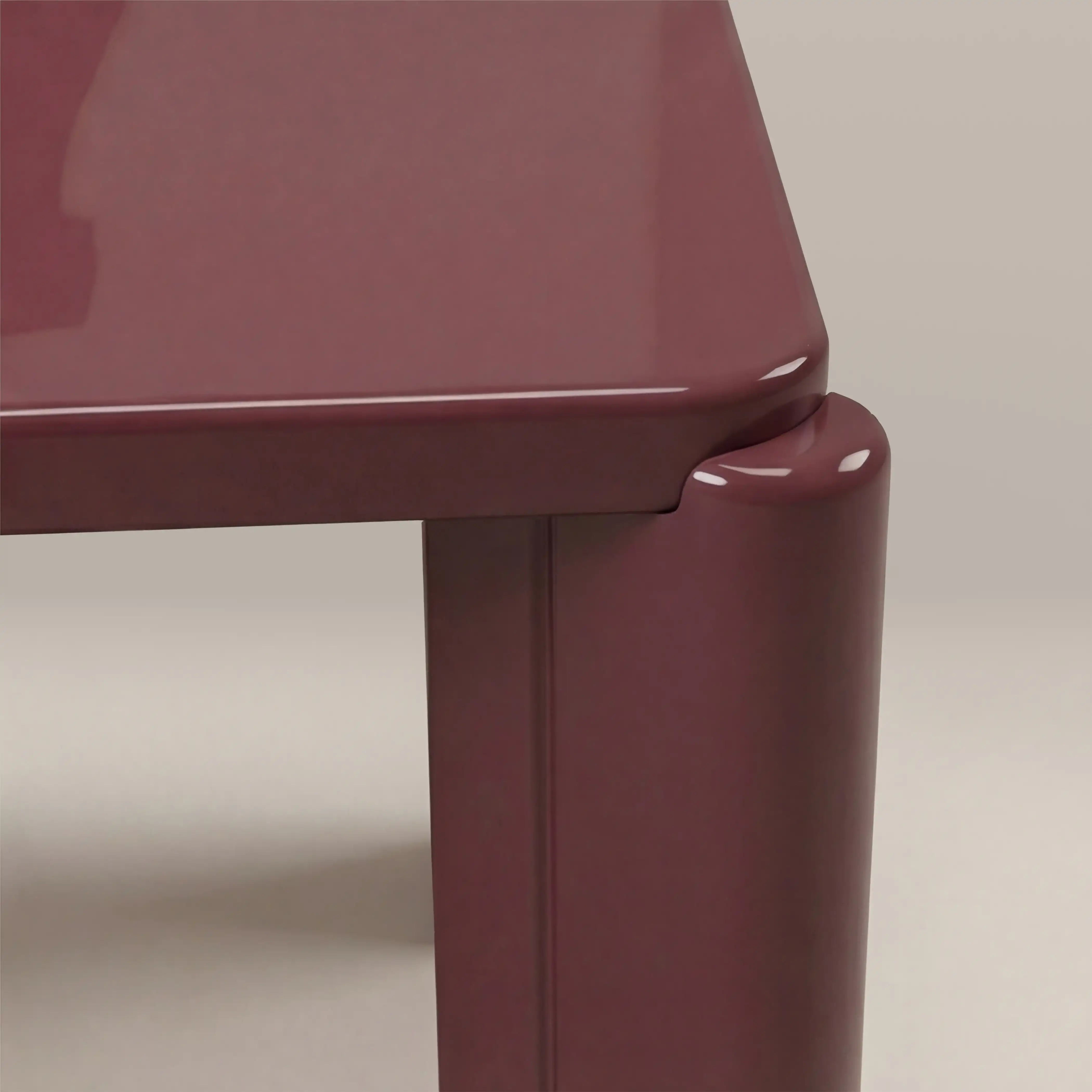Kelby 6 Seat Rectangle Dining Table | High Gloss Cherry Red - Image 5