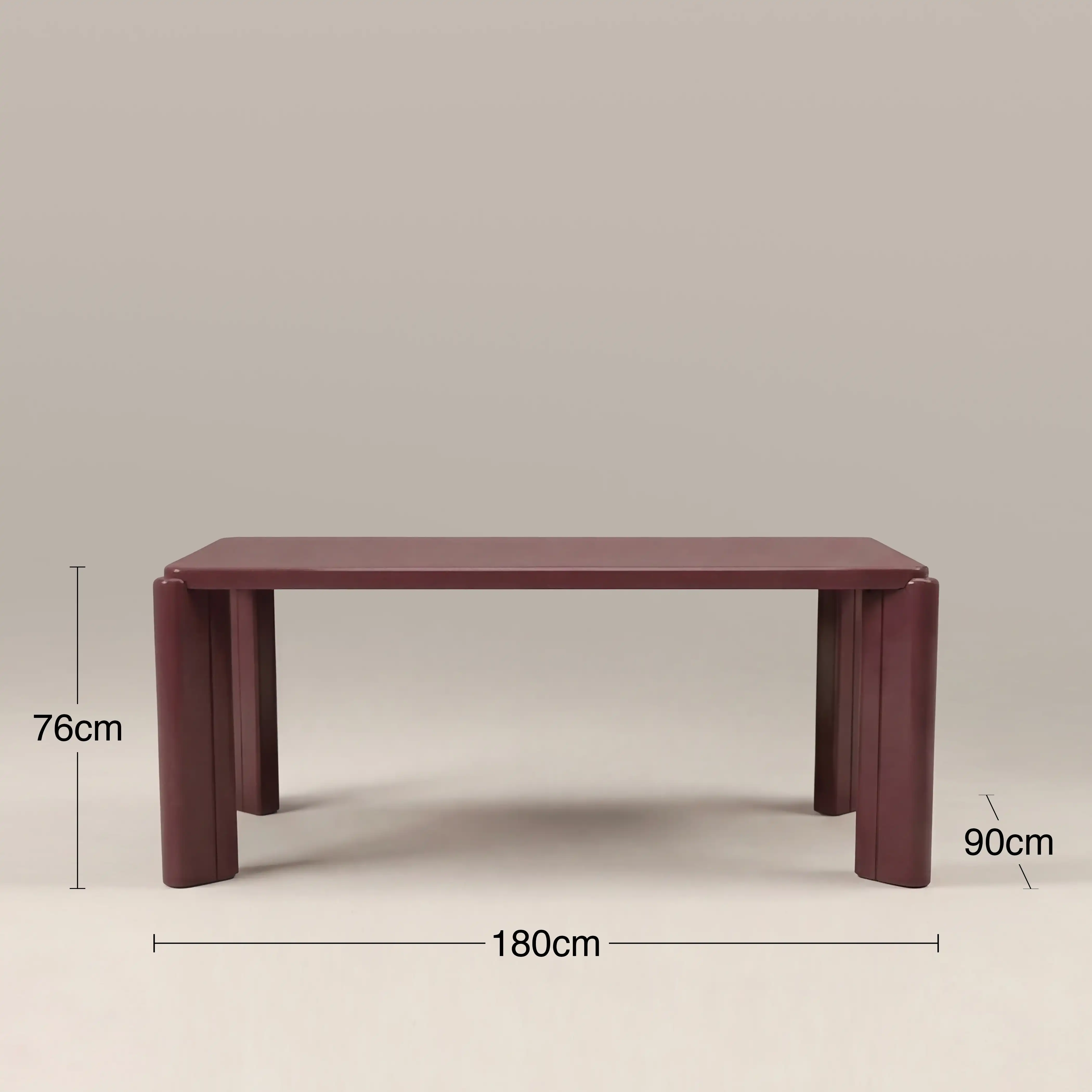 Kelby 6 Seat Rectangle Dining Table | High Gloss Cherry Red - Image 6