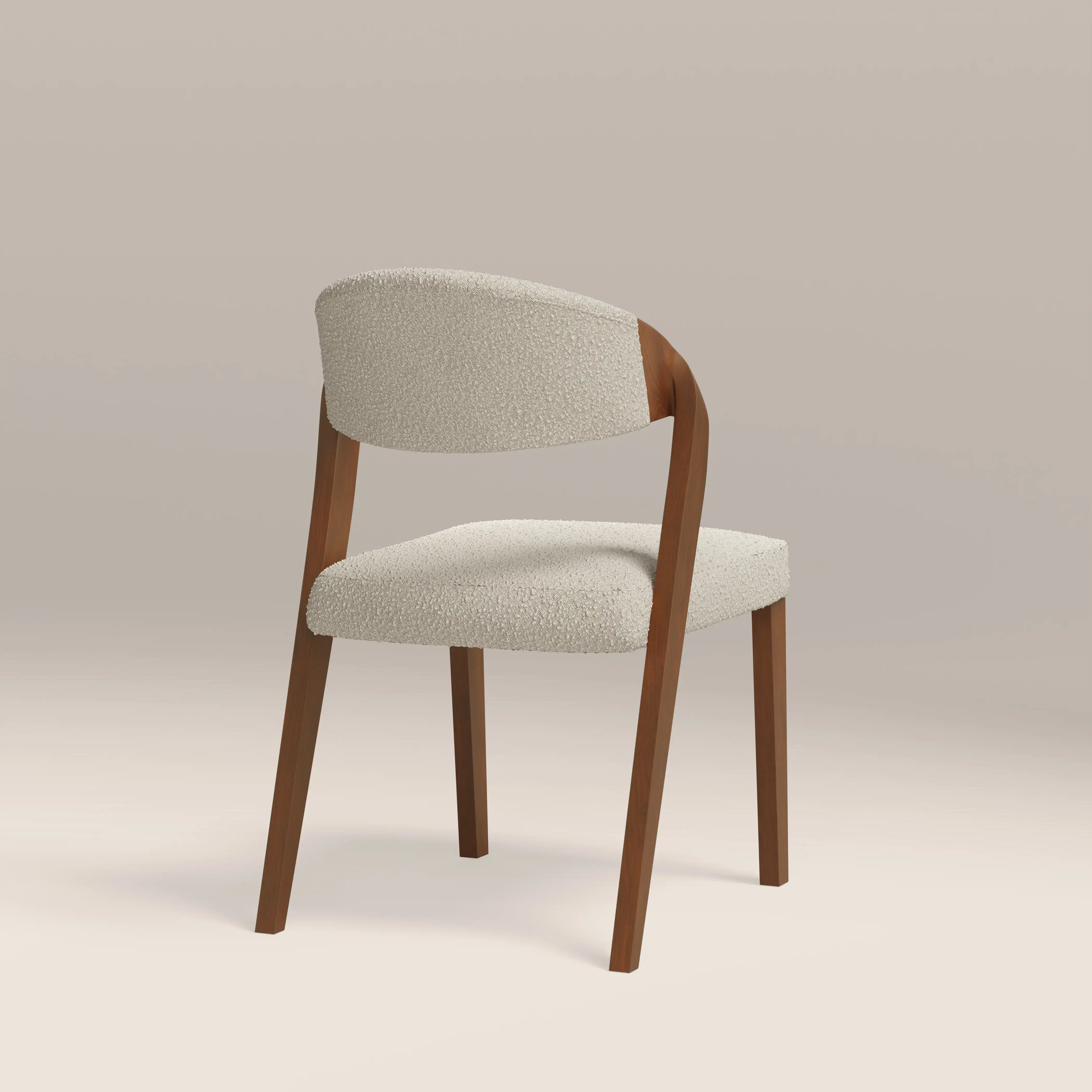 Kennedy Dining Chair | Speckled Stone Sustainable Boucle & Walnut - Image 6