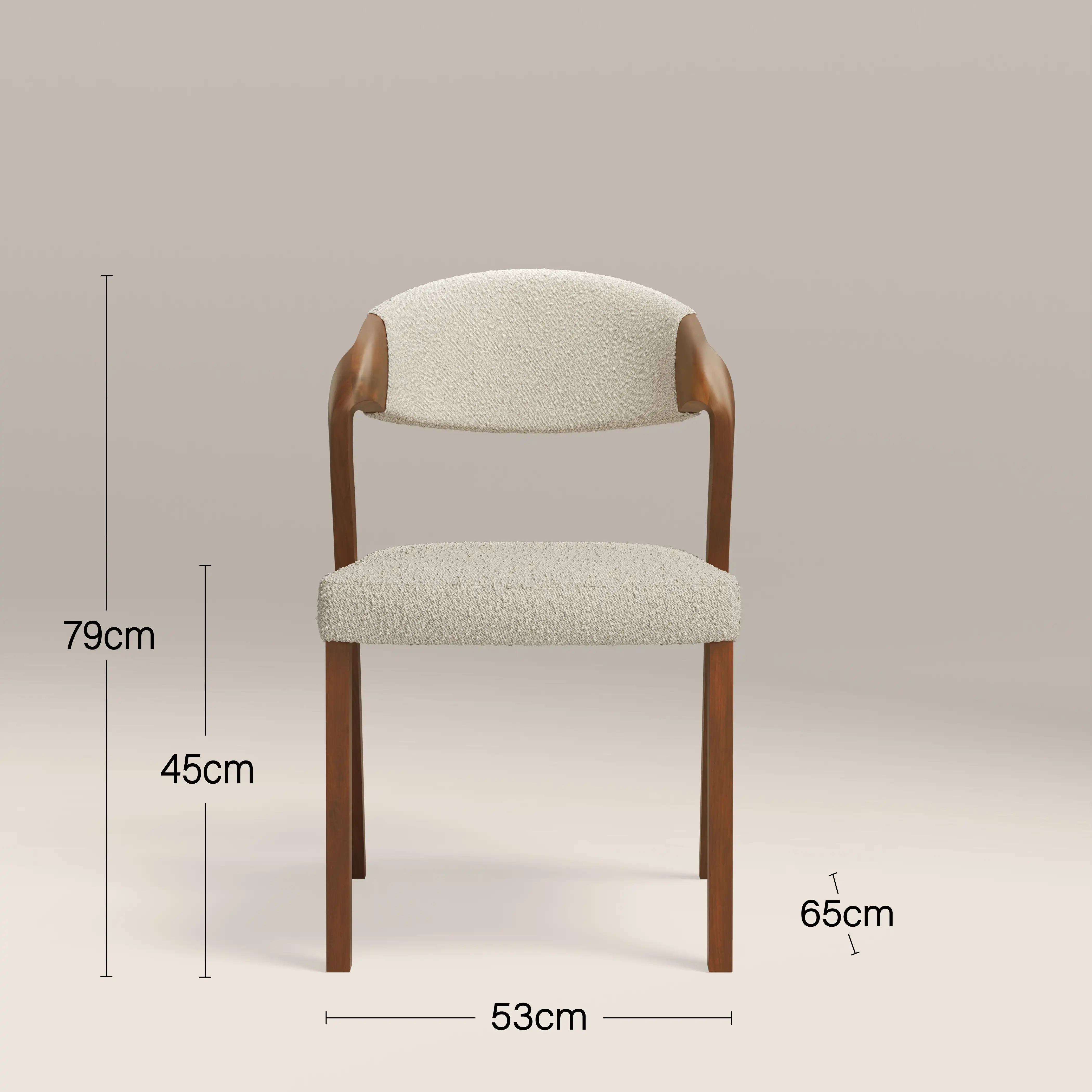 Kennedy Dining Chair | Speckled Stone Sustainable Boucle & Walnut - Image 8