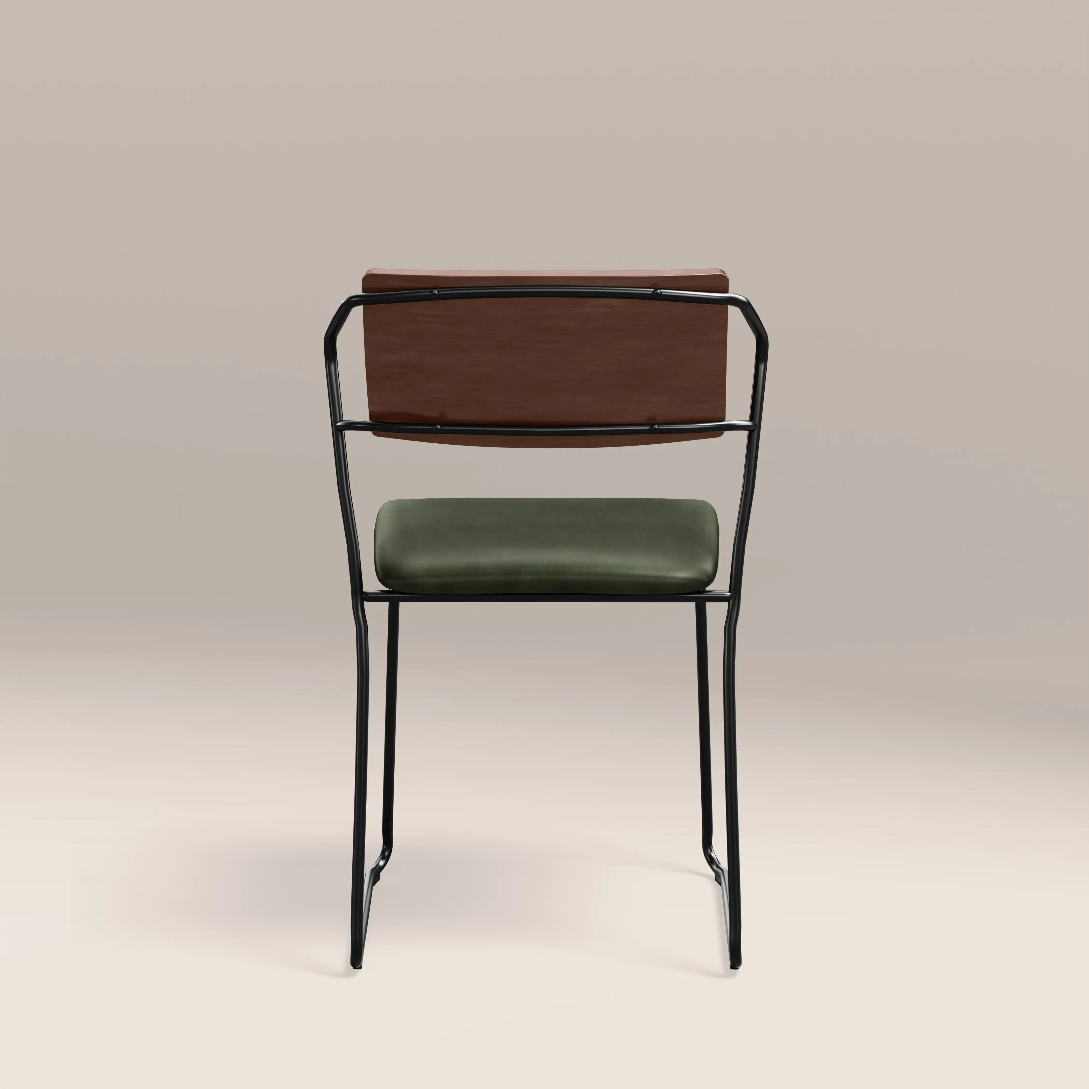 Kensal Stackable Dining Chair | Vintage Green Faux Leather & Black - Image 8