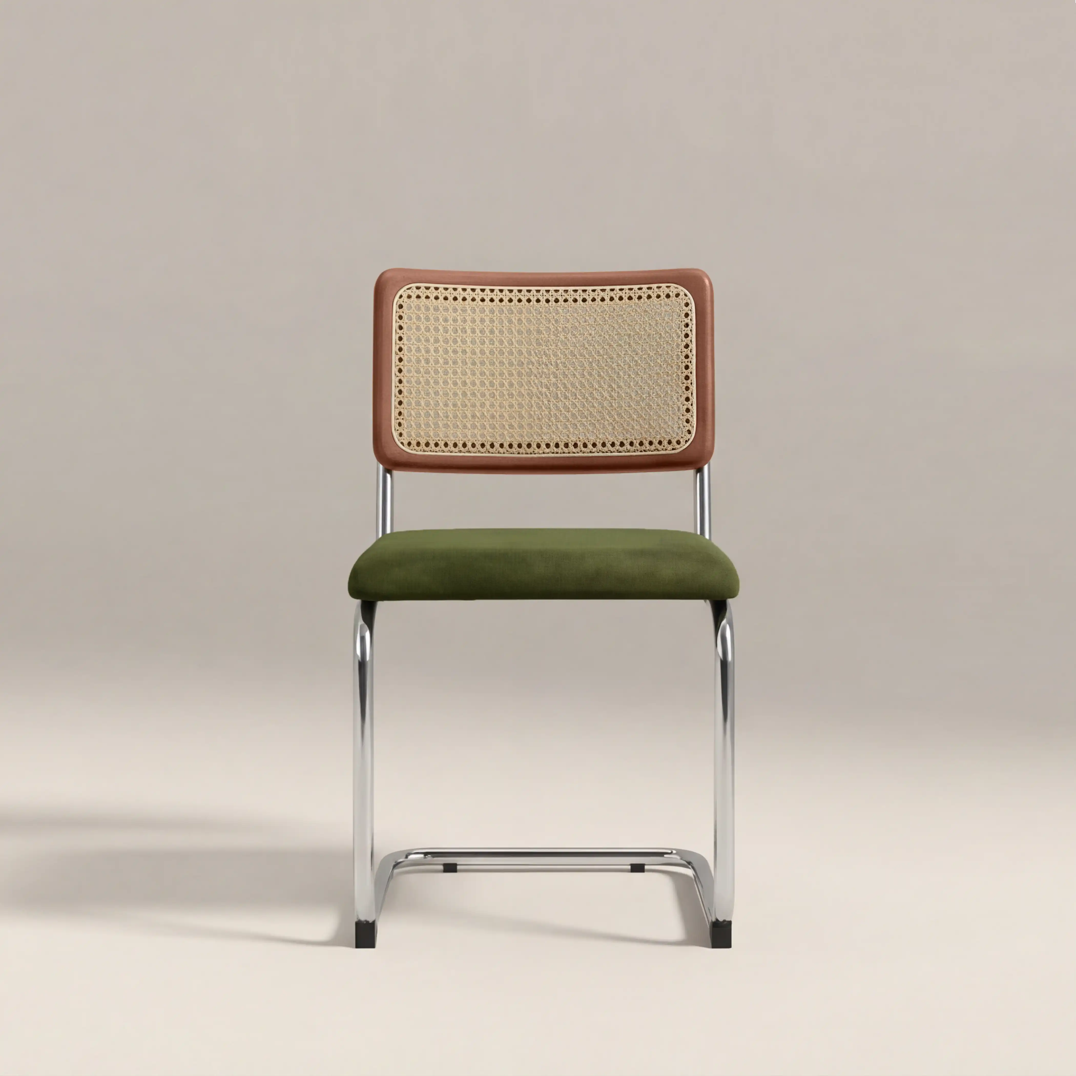 Kenton Dining Chair | Olive Green Sustainable Velvet & Chrome - Image 3