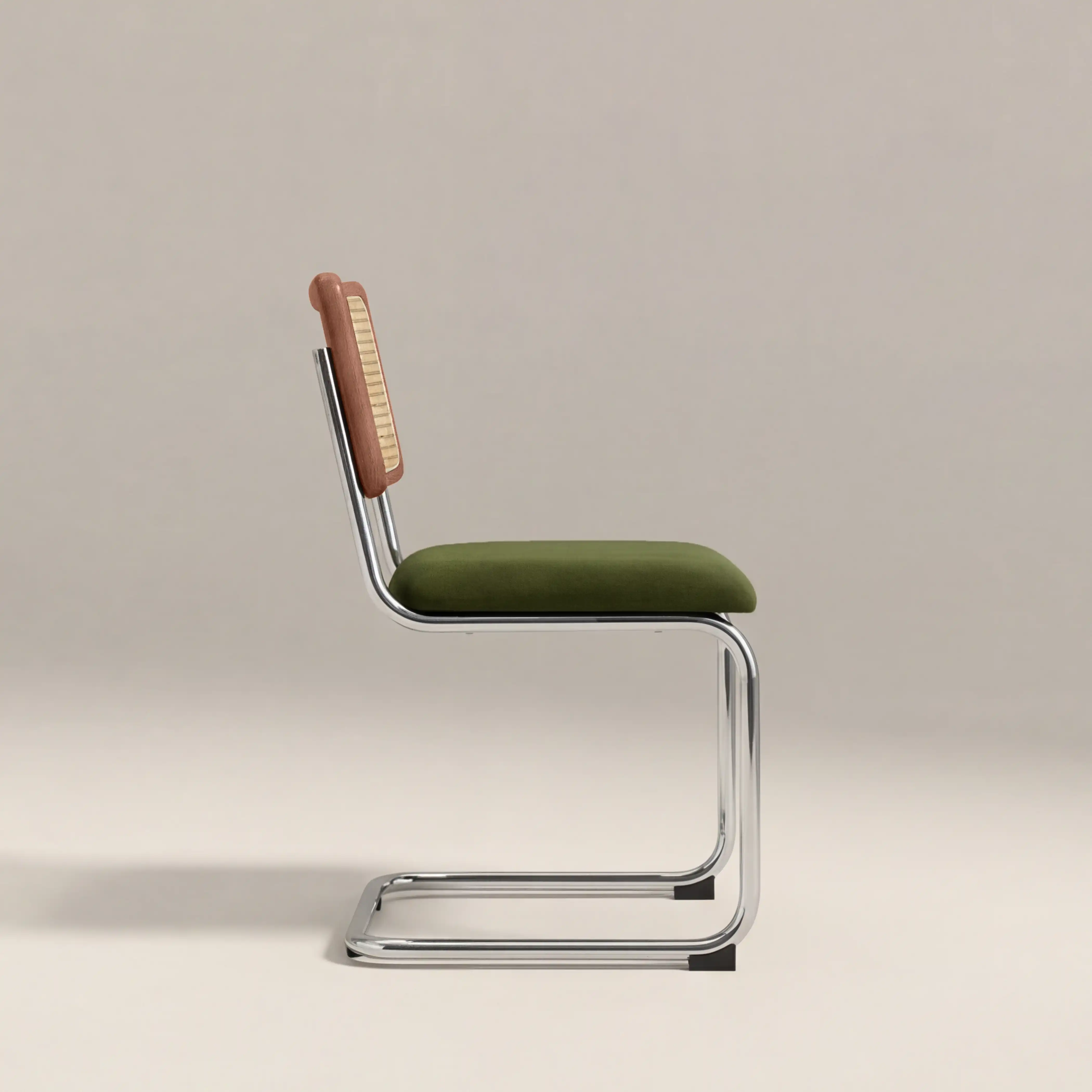Kenton Dining Chair | Olive Green Sustainable Velvet & Chrome - Image 5