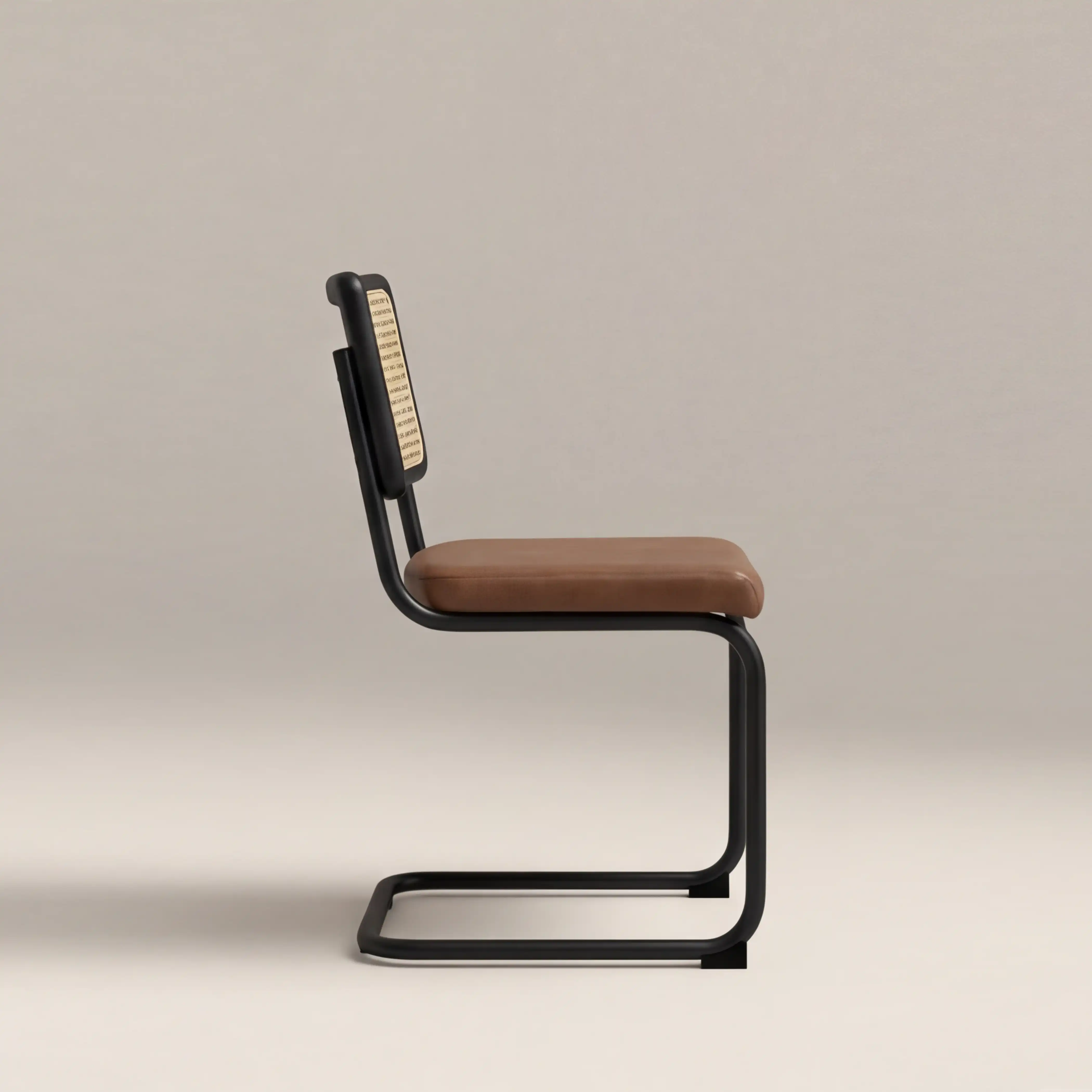 Kenton Dining Chair | Vintage Tan Faux Leather & Black - Image 5