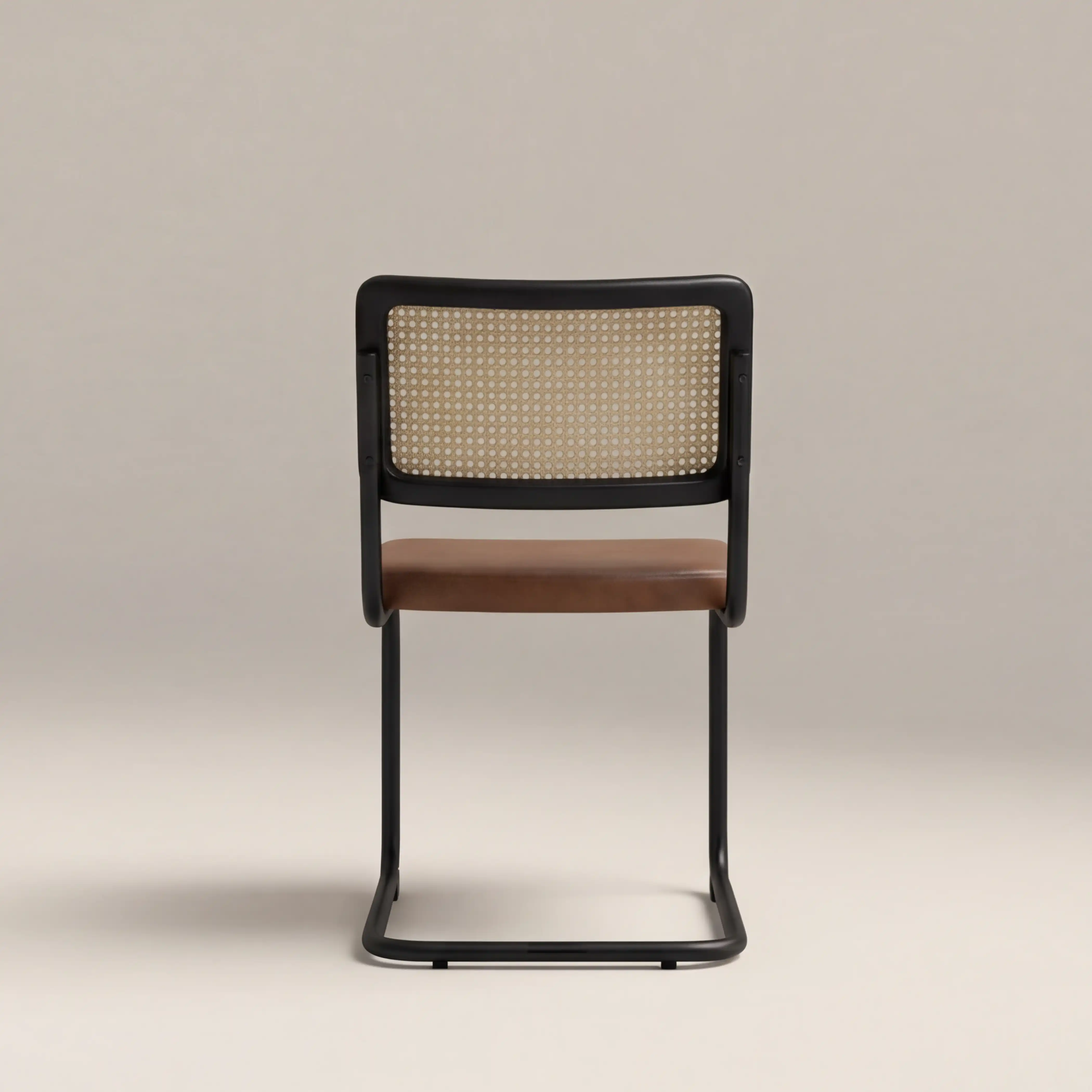 Kenton Dining Chair | Vintage Tan Faux Leather & Black - Image 6