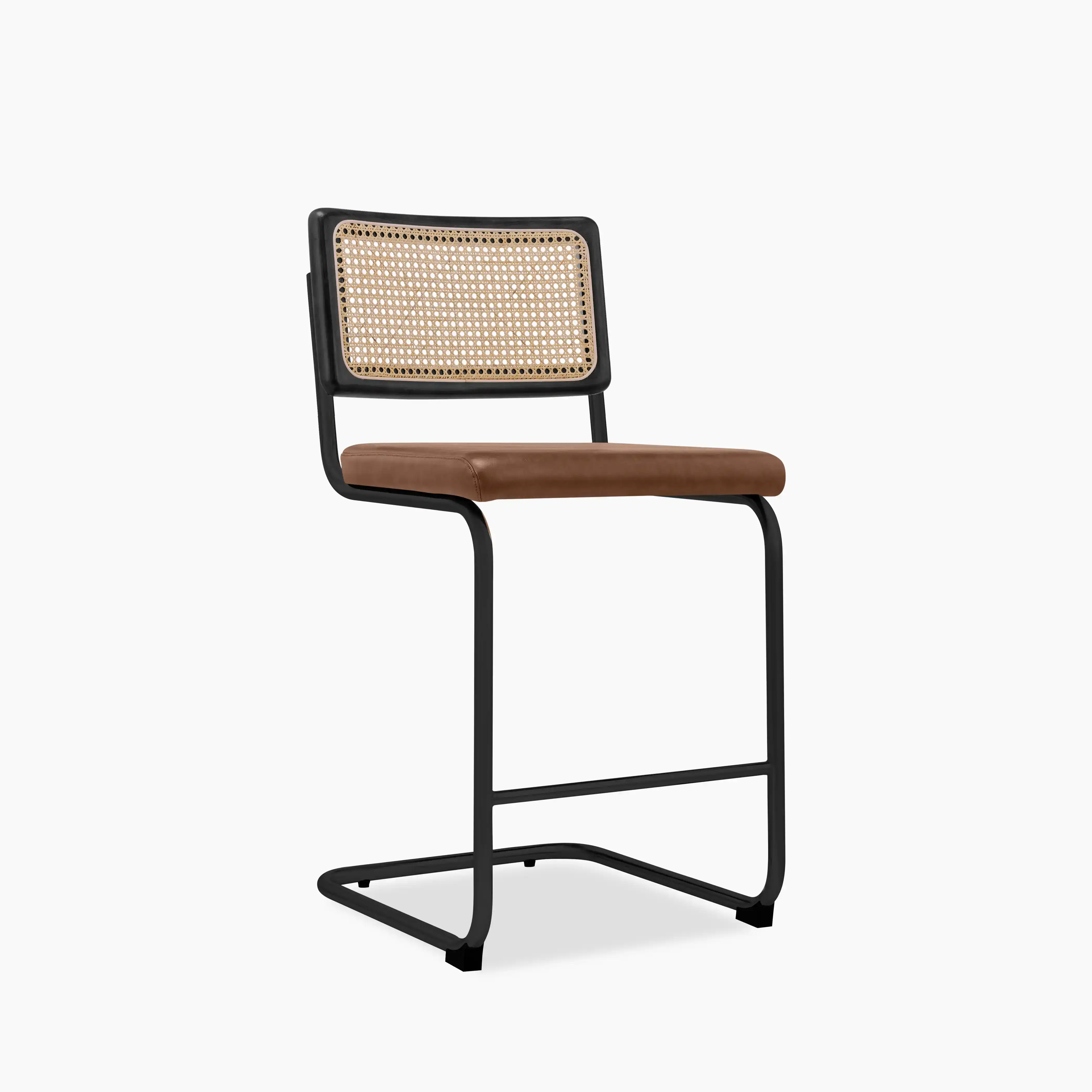Kenton Kitchen Stool | Vintage Tan Faux Leather & Black