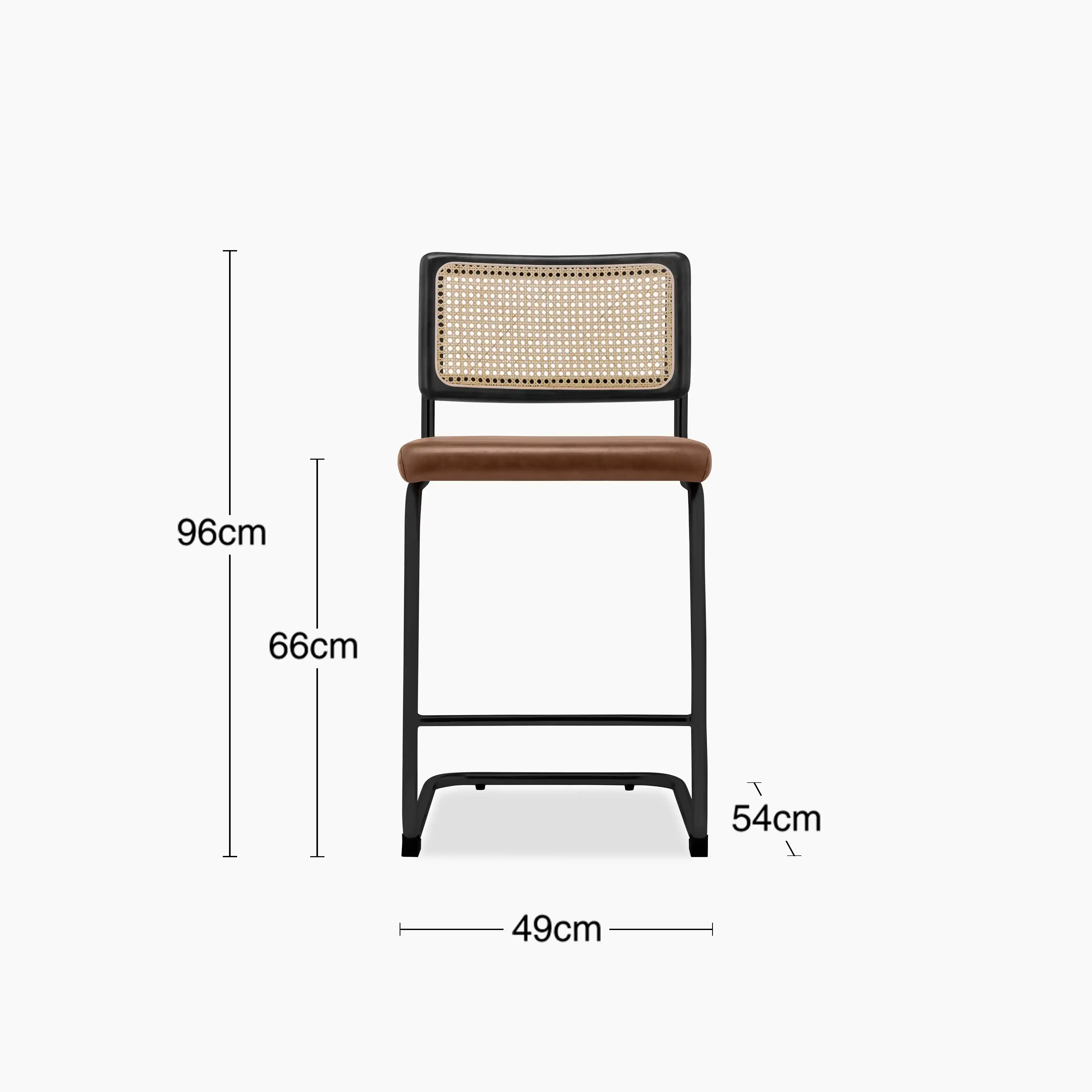 Kenton Kitchen Stool | Vintage Tan Faux Leather & Black - Image 8
