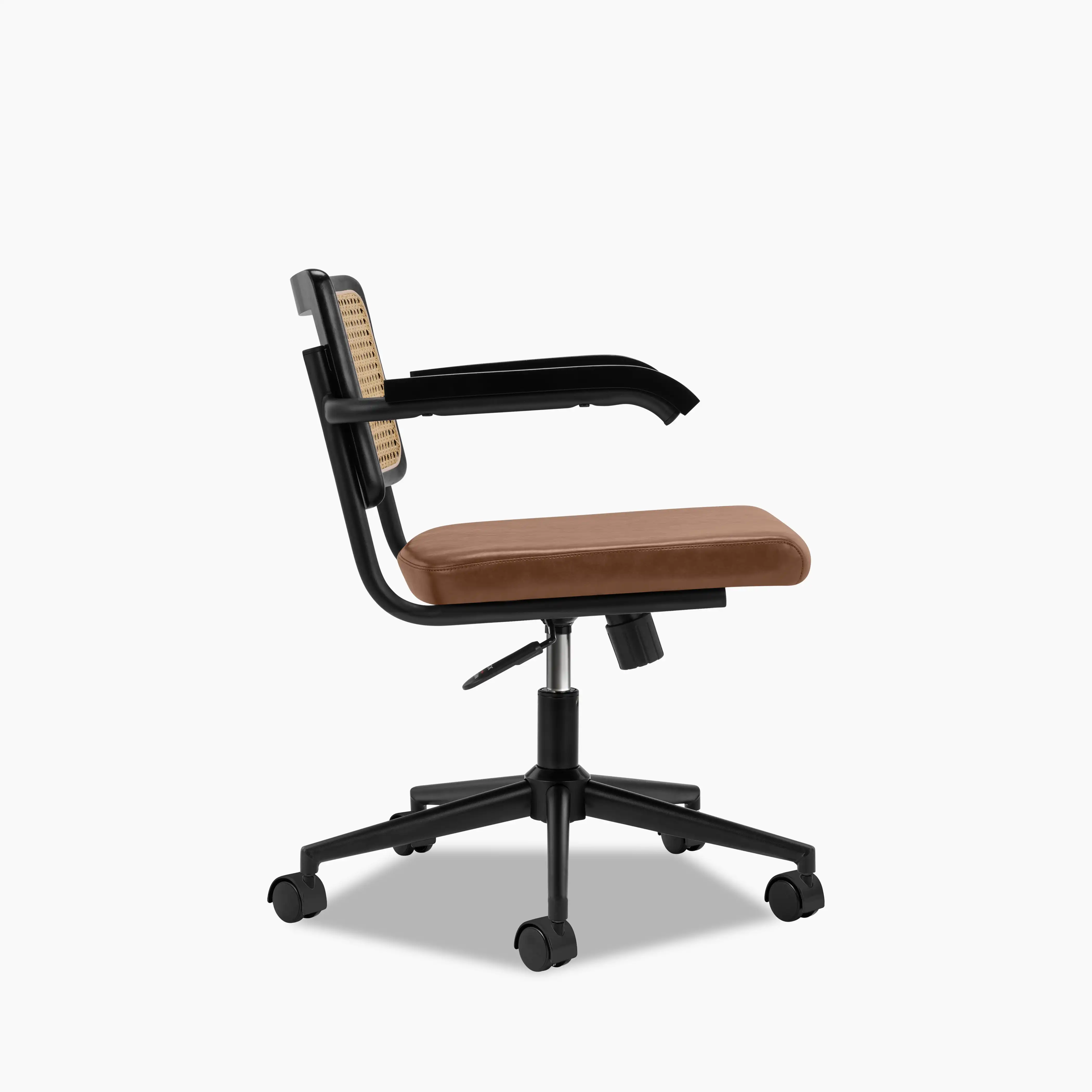 Kenton Office Chair | Vintage Tan Faux Leather & Black - Image 5