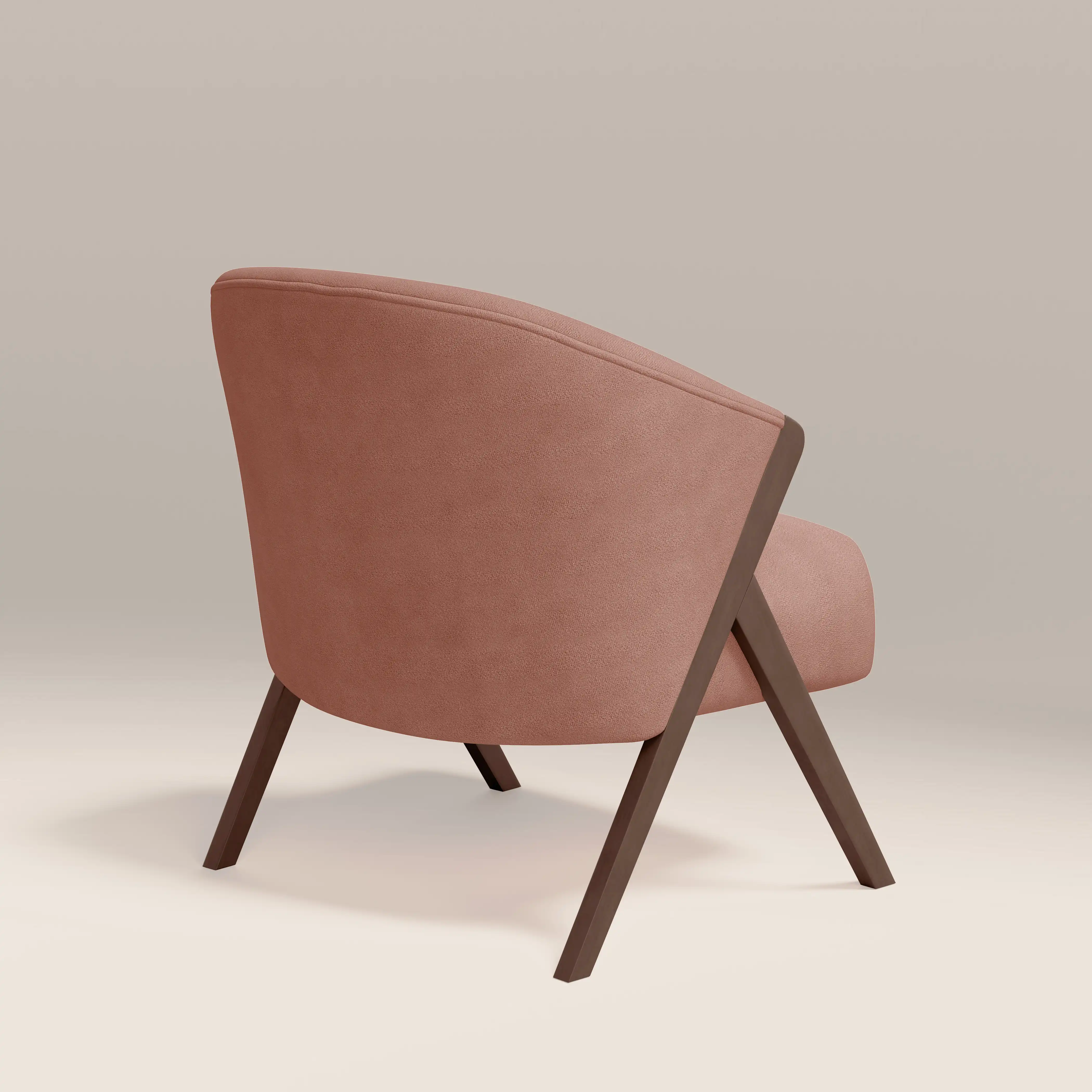 Kira Accent Chair | Blush Pink Sustainable Velvet & Walnut - Image 6
