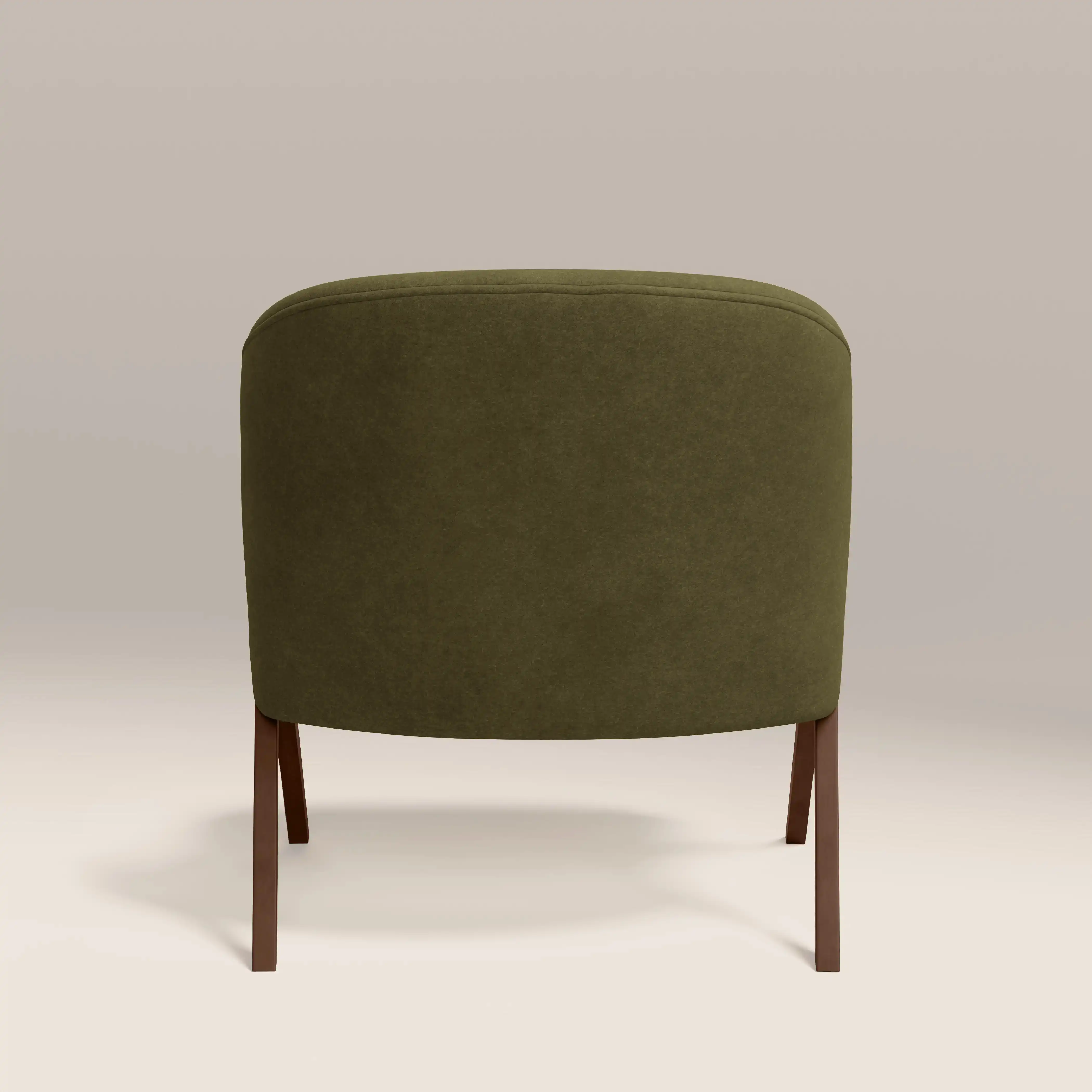 Kira Accent Chair | Moss Green Sustainable Mohair Velvet & Walnut - Image 7
