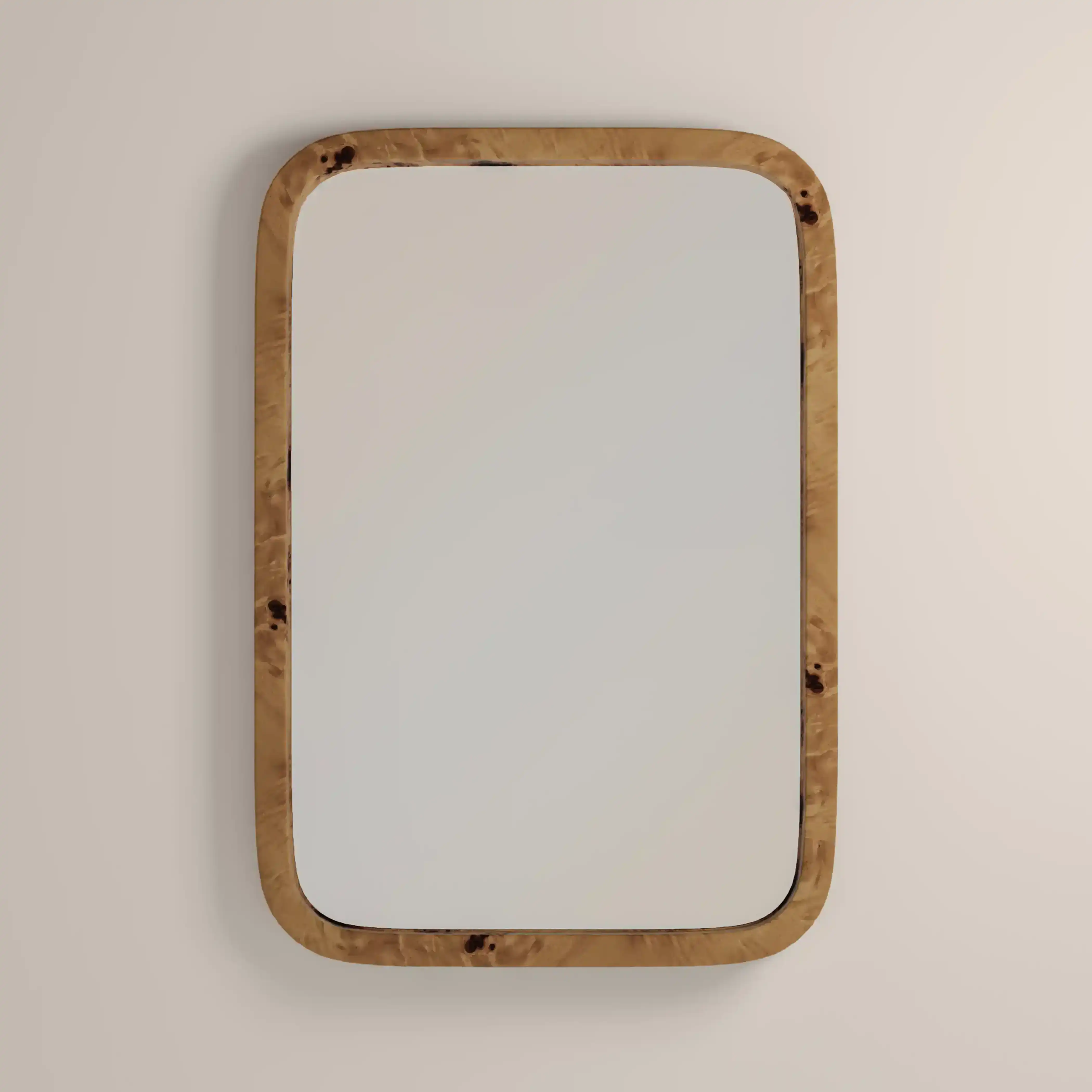 Kolson Rectangle Wall Mirror, 76 x 53 cm | Natural Burl Wood - Image 2
