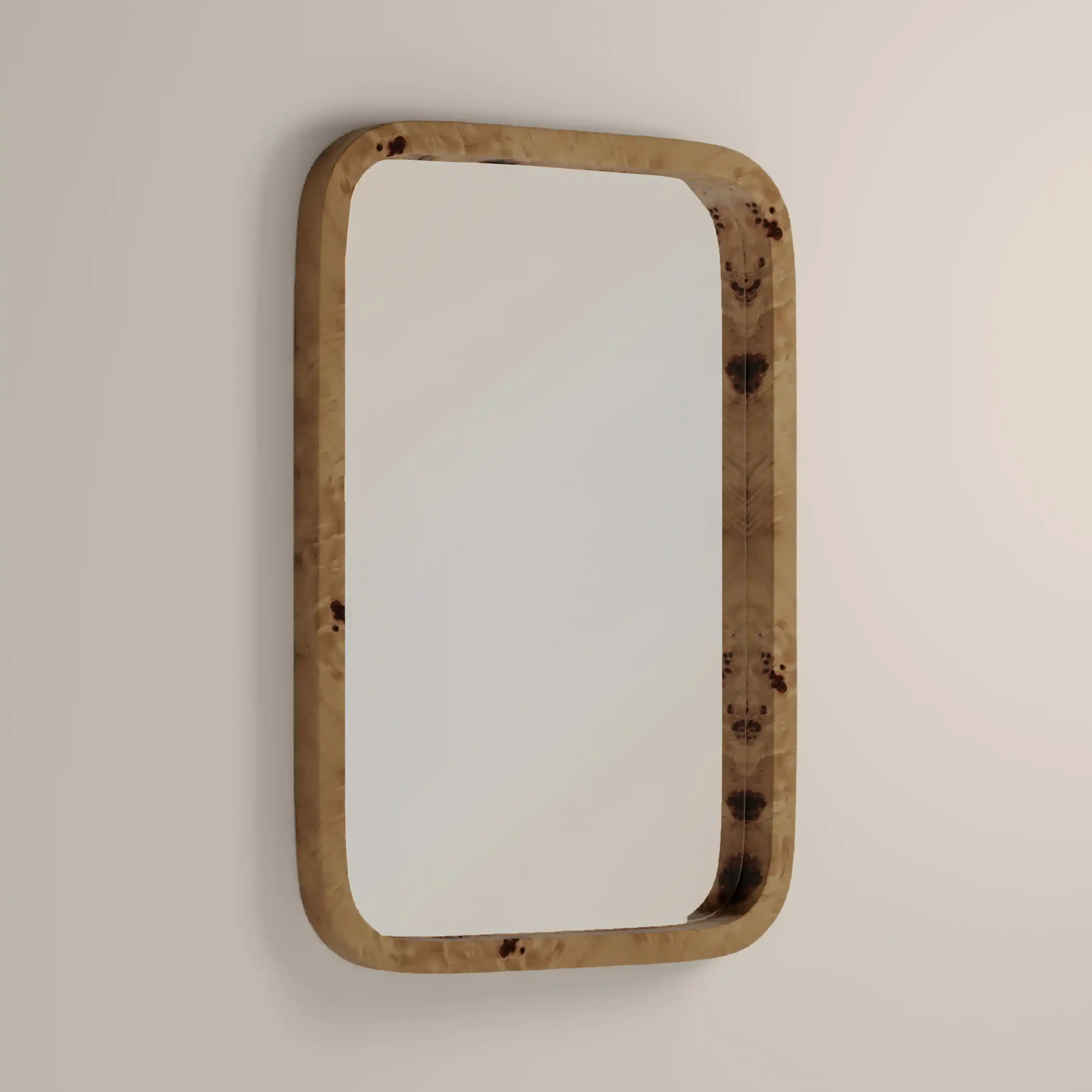 Kolson Rectangle Wall Mirror, 76 x 53 cm | Natural Burl Wood - Image 4