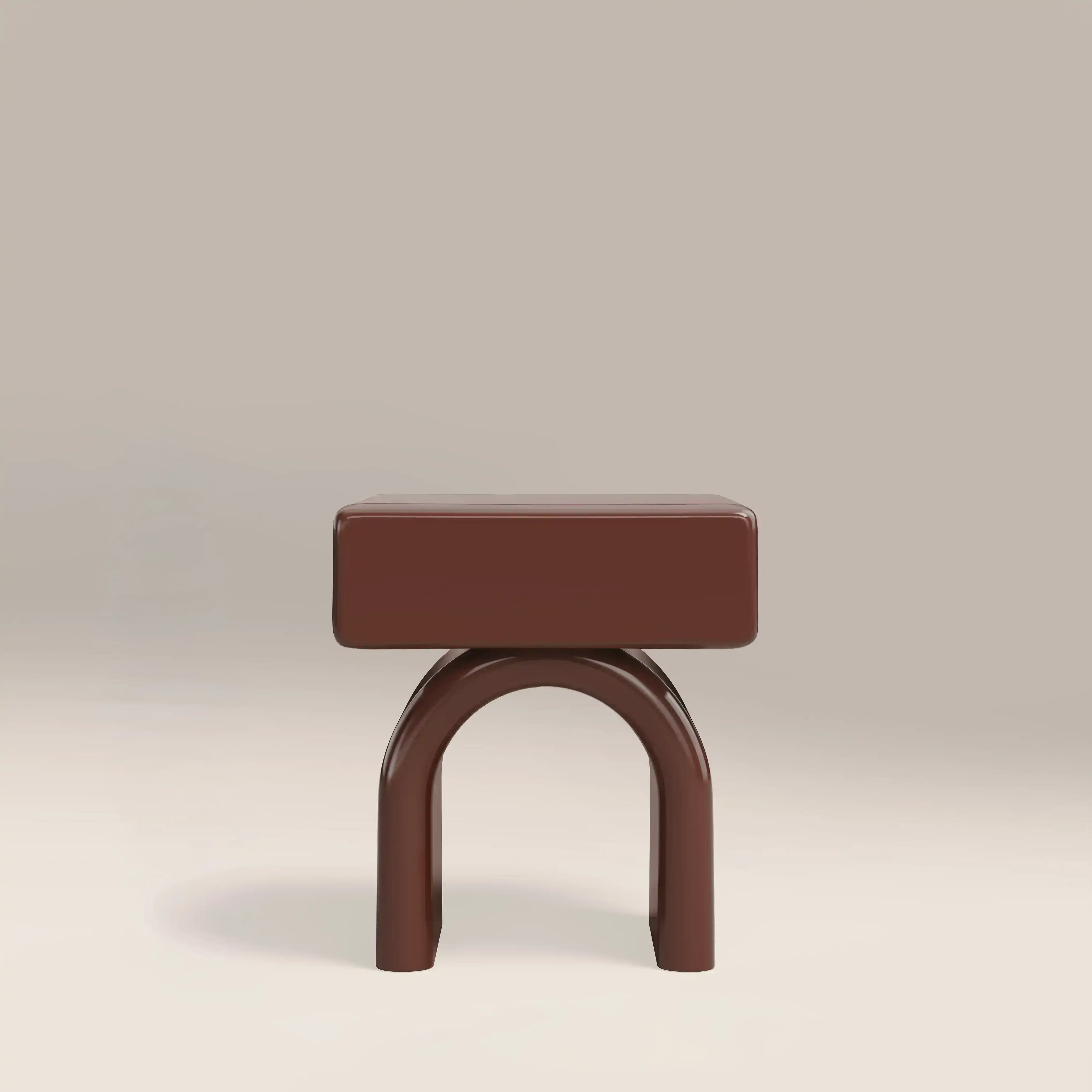 Kudo 1 Drawer Bedside Table | High Gloss Burgundy