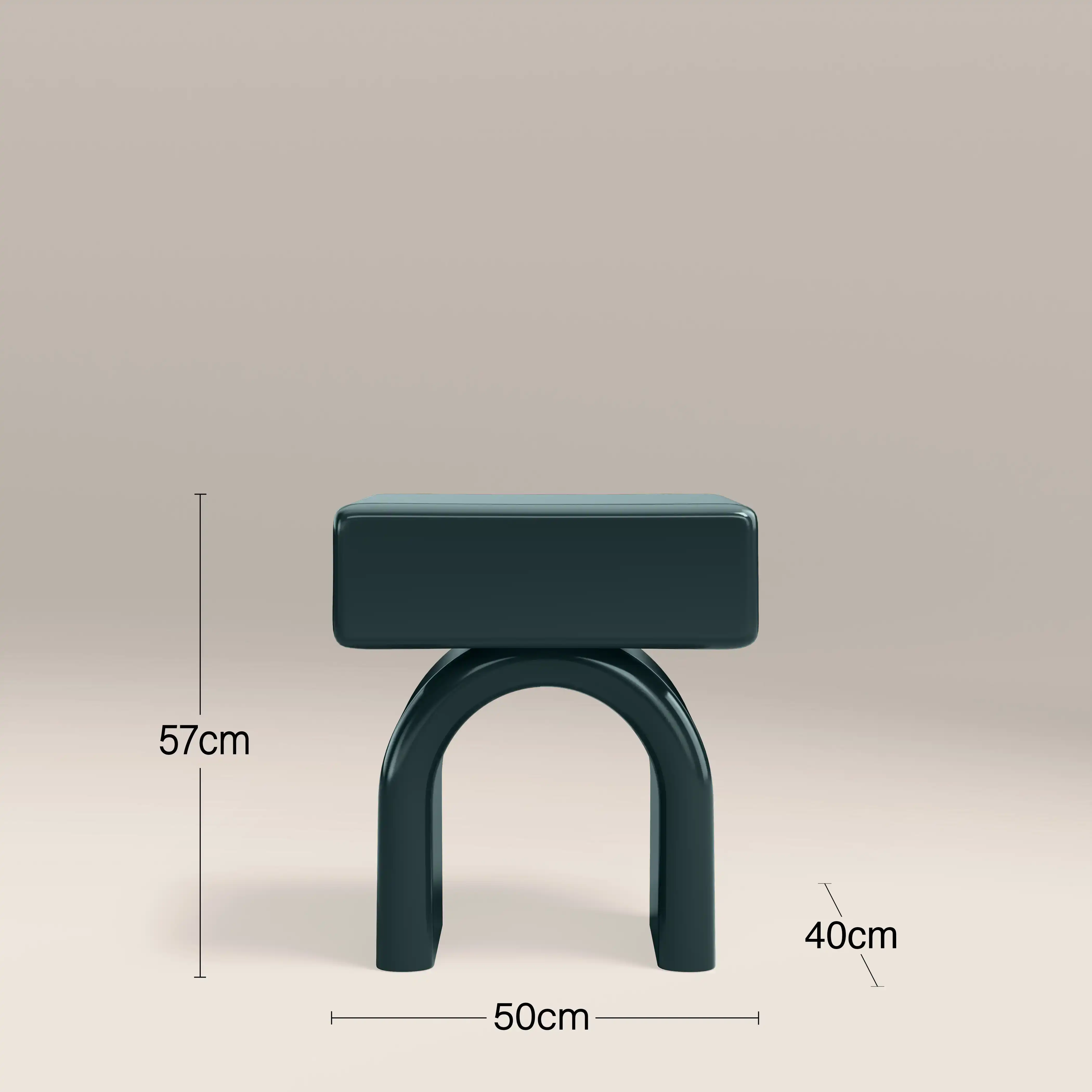 Kudo 1 Drawer Bedside Table | High Gloss Emerald Green - Image 4