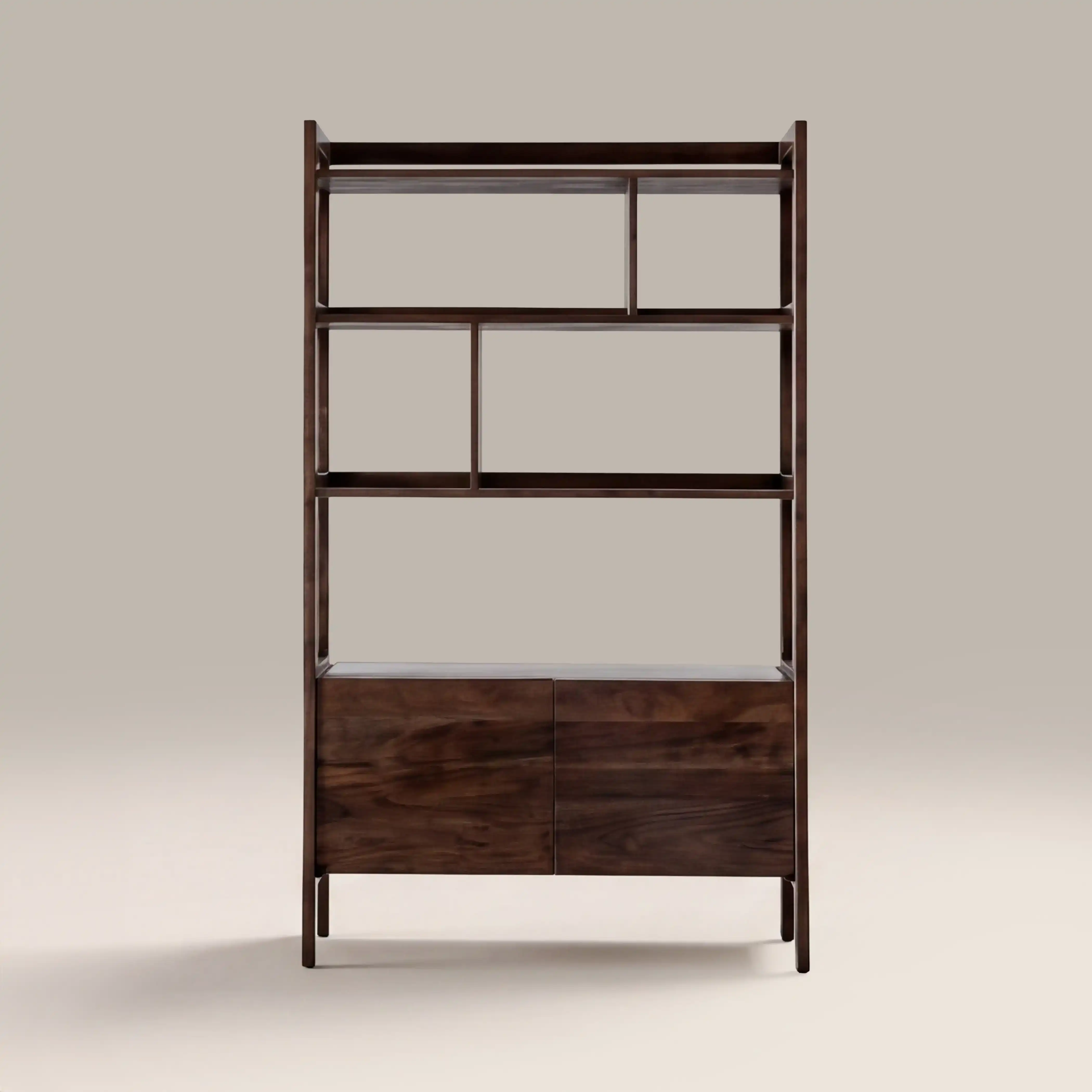 Lambert Wooden Display Unit | Walnut & White Marble