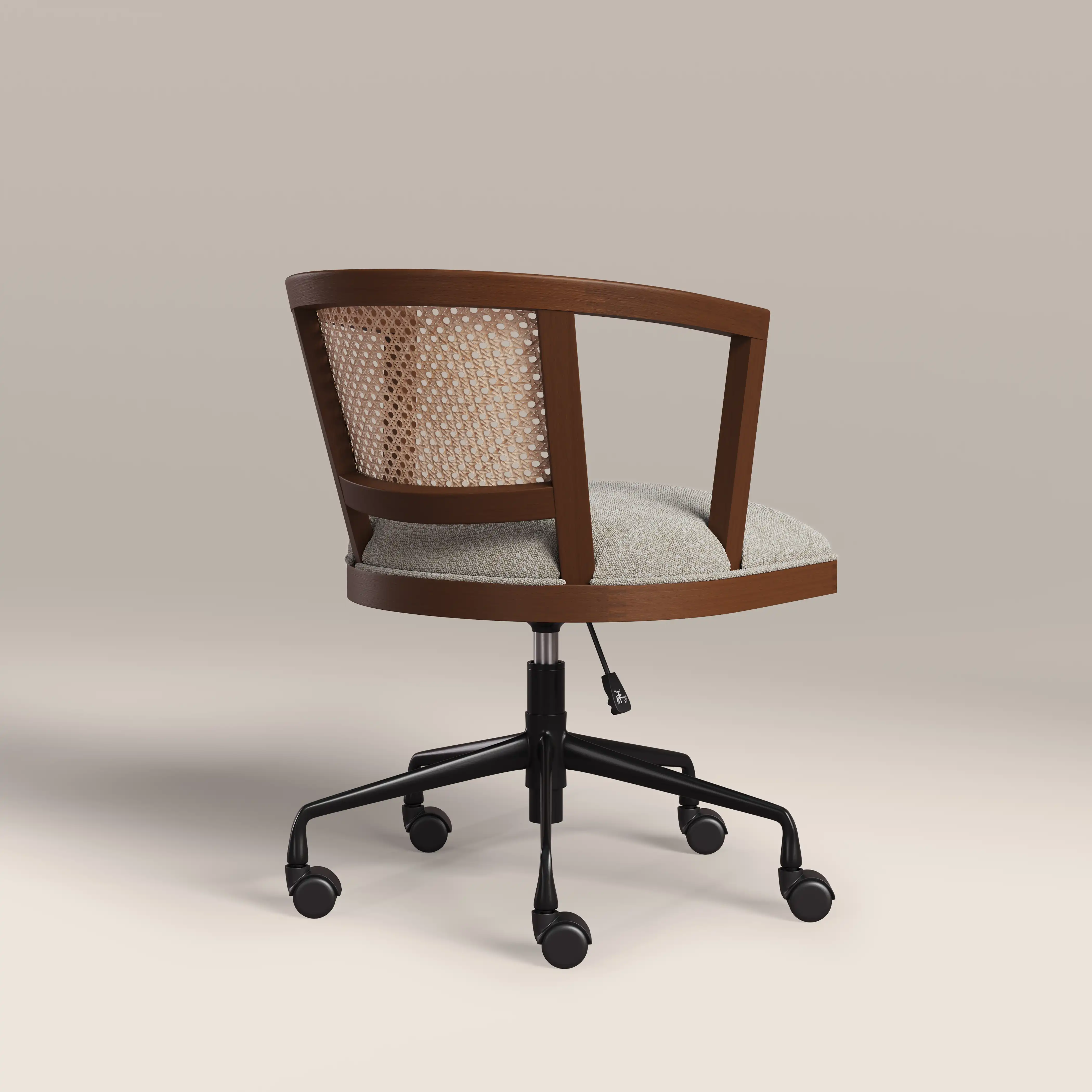 Lana Office Chair | Speckled Stone Sustainable Boucle & Walnut - Image 5