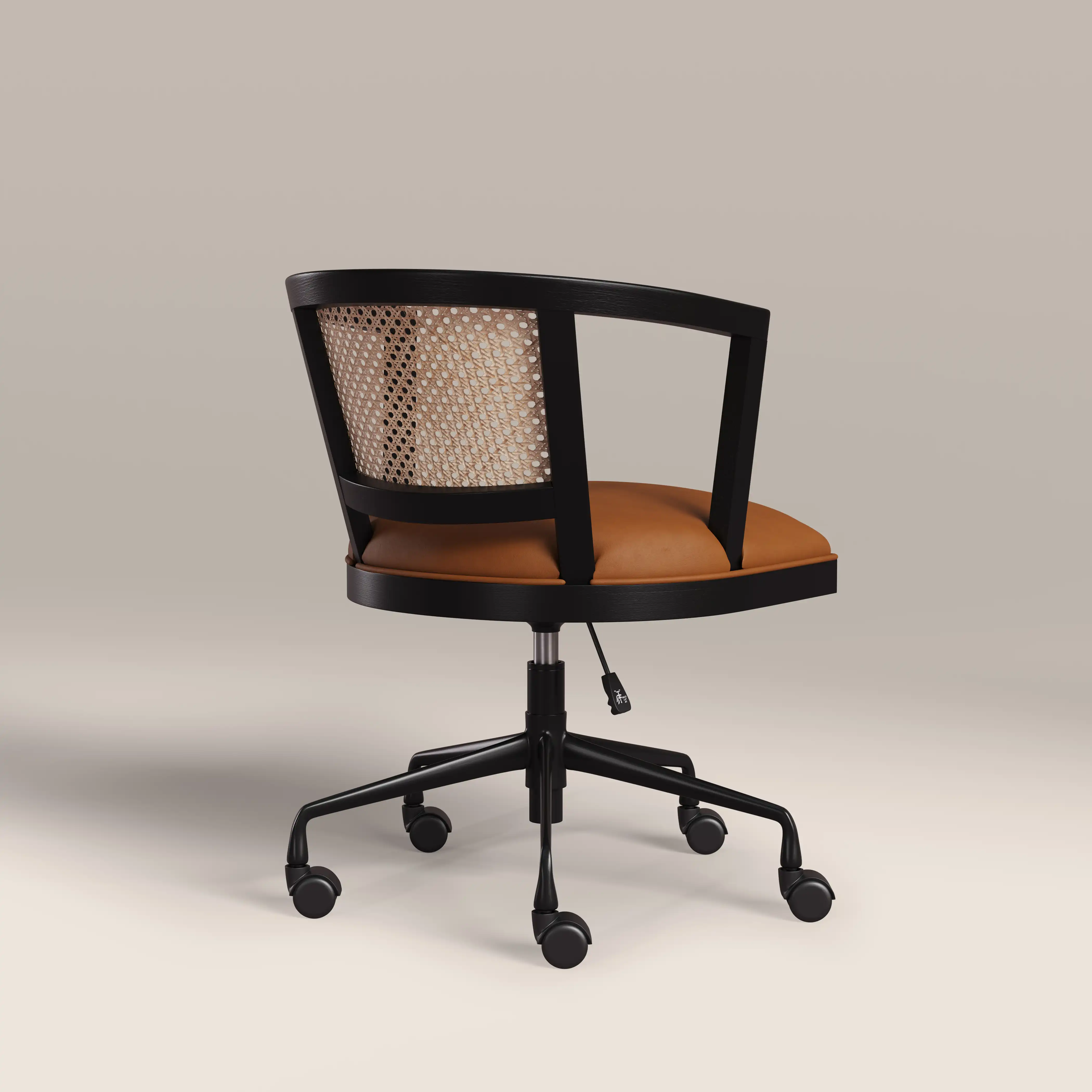 Lana Office Chair | Tuscan Tan Faux Leather & Black - Image 5