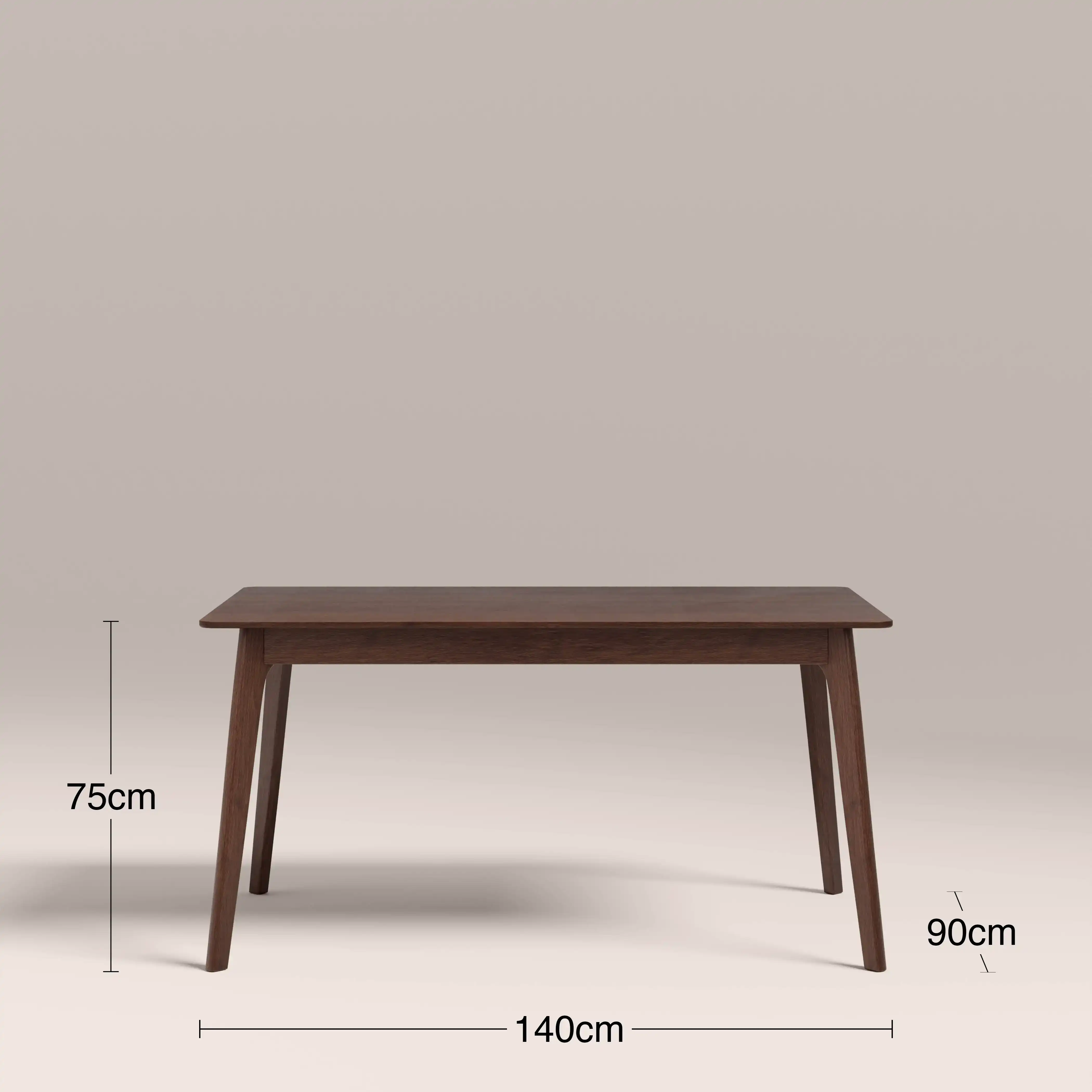 Landon 4 Seat Rectangle Wooden Dining Table | Walnut - Image 5