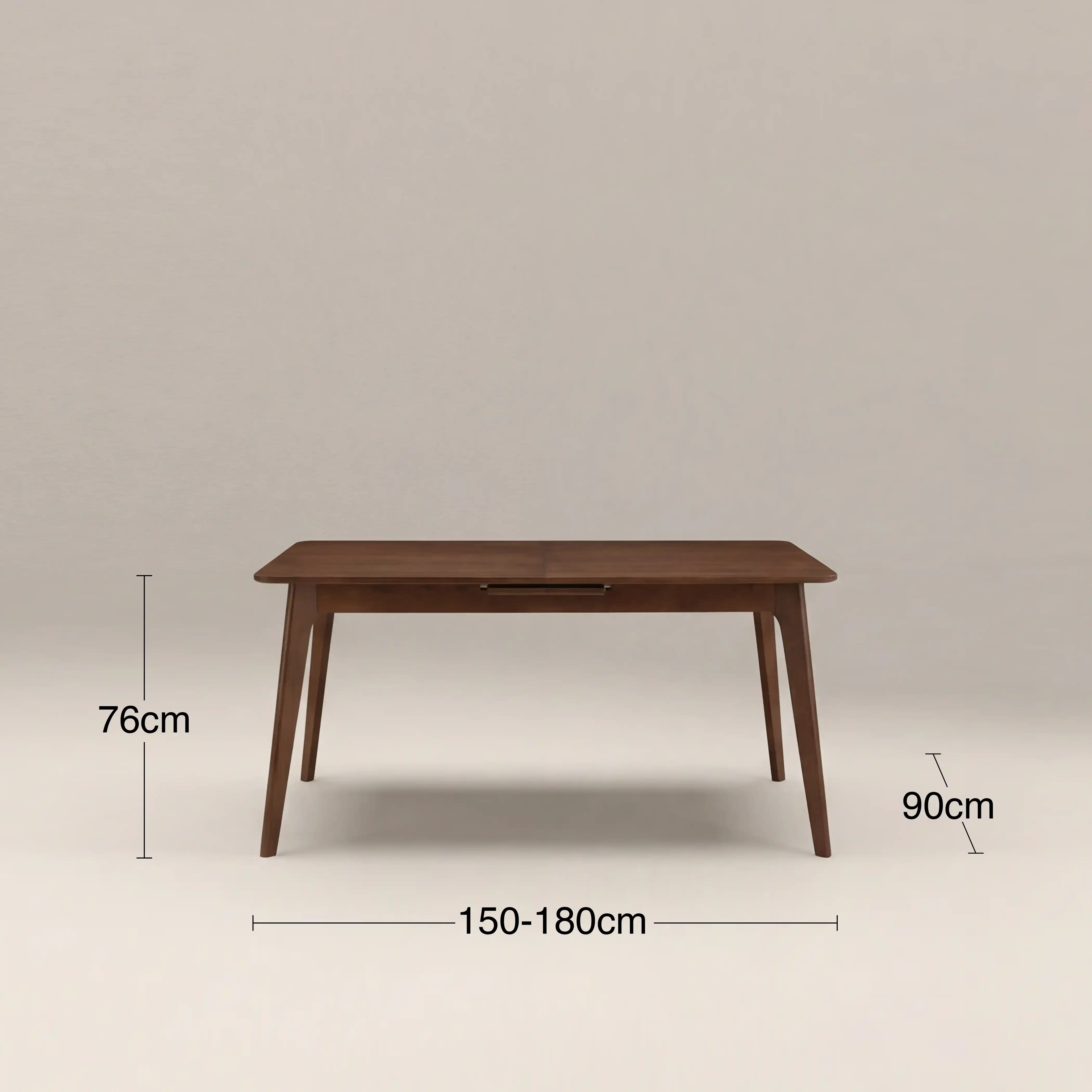 Landon 4-6 Seat Rectangle Wooden Extendable Dining Table | Walnut - Image 8