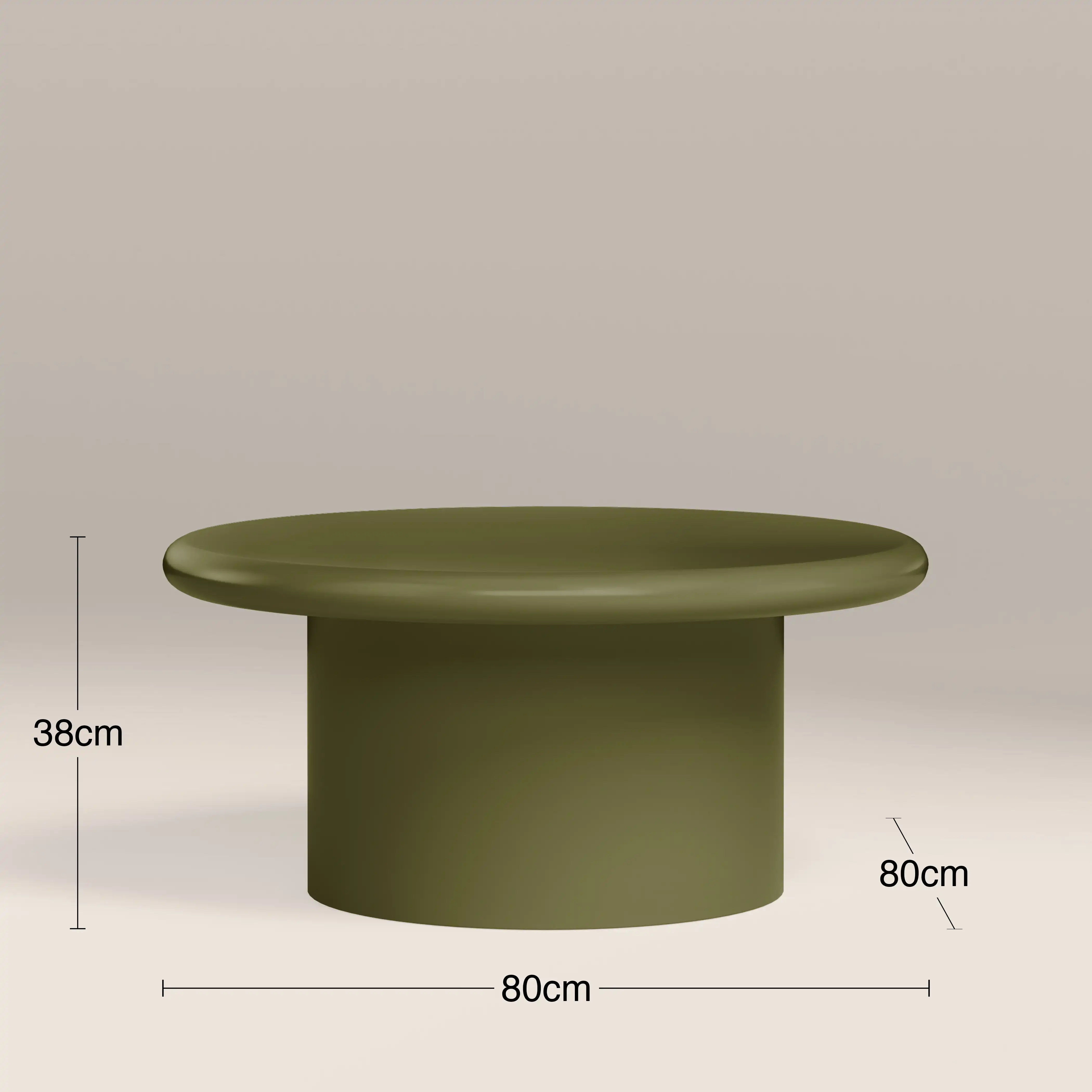 Layah Round Coffee Table | High Gloss Olive Green - Image 4
