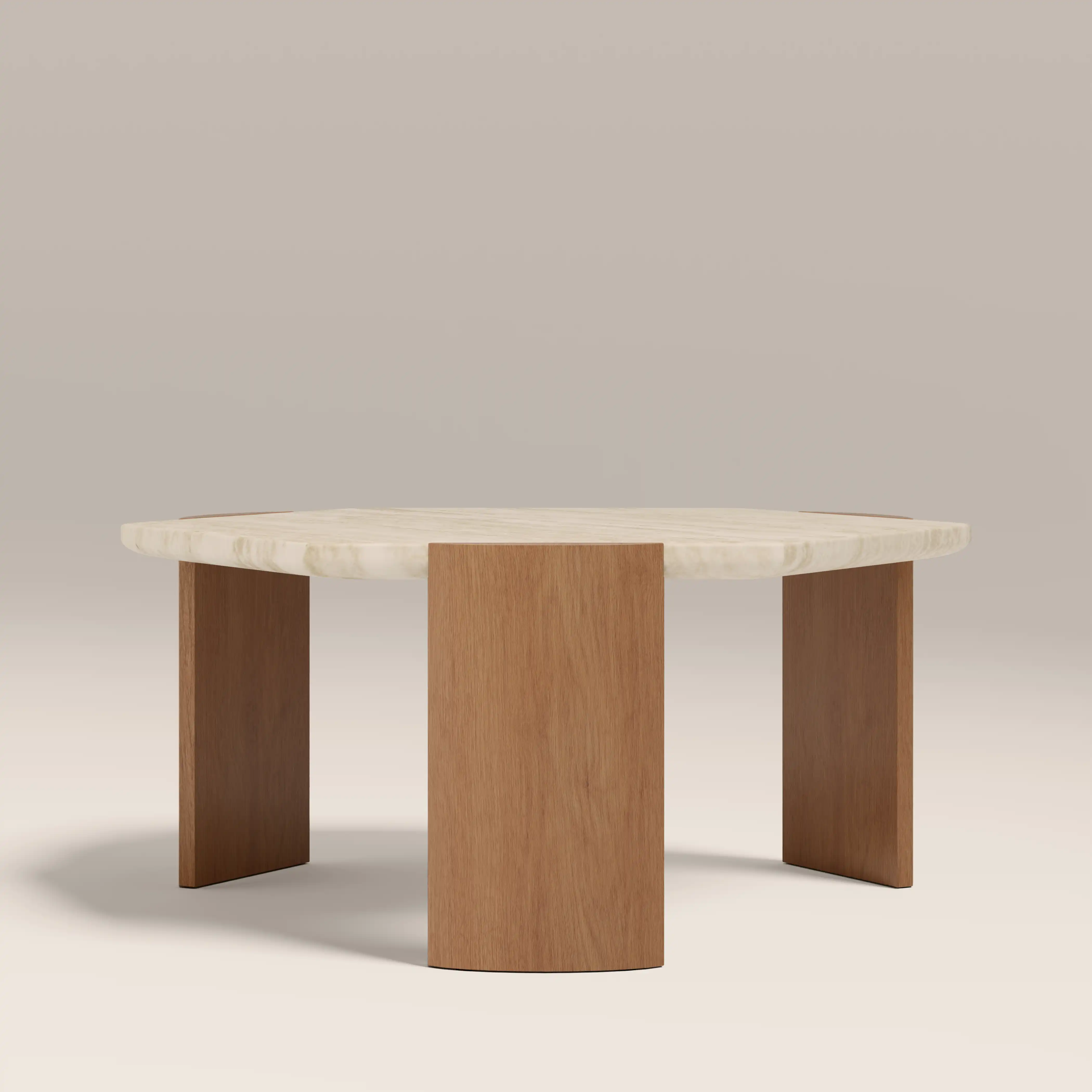 Leilani Coffee Table | Travertine & Oak - Image 4