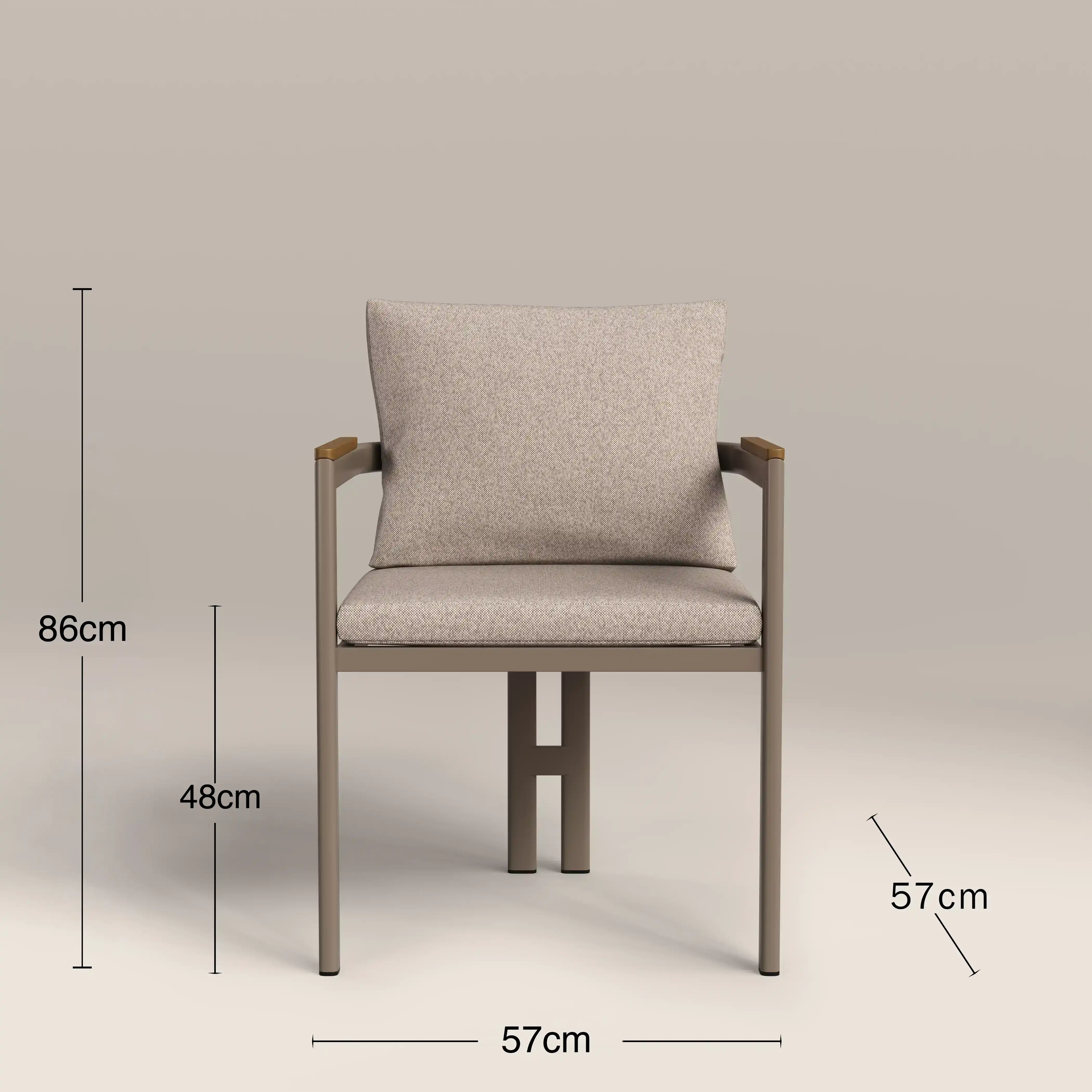 Levan 6 Seat Garden Dining Set | Natural & Taupe - Image 7
