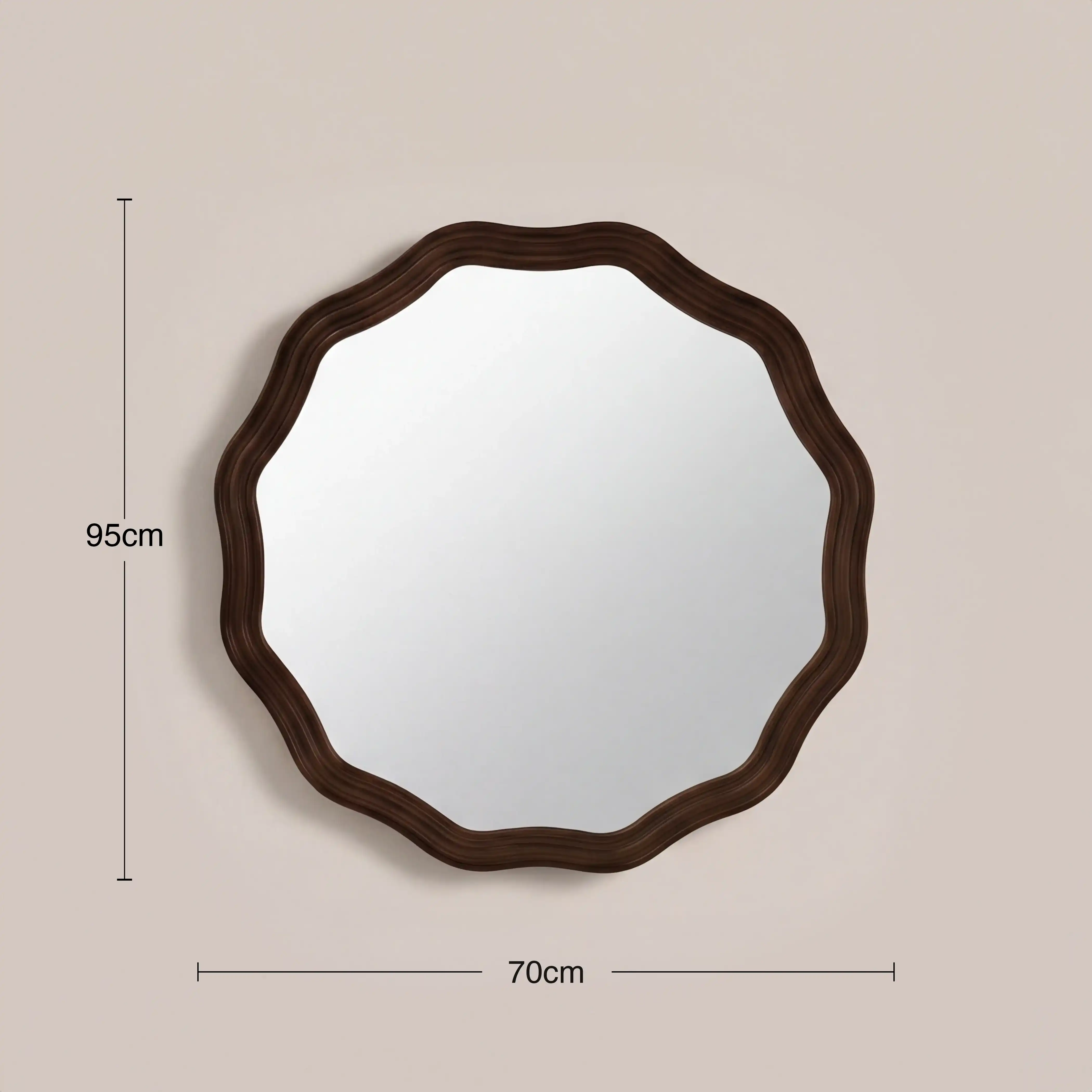 Lillian Round Wall Mirror, 95 cm | Walnut - Image 5