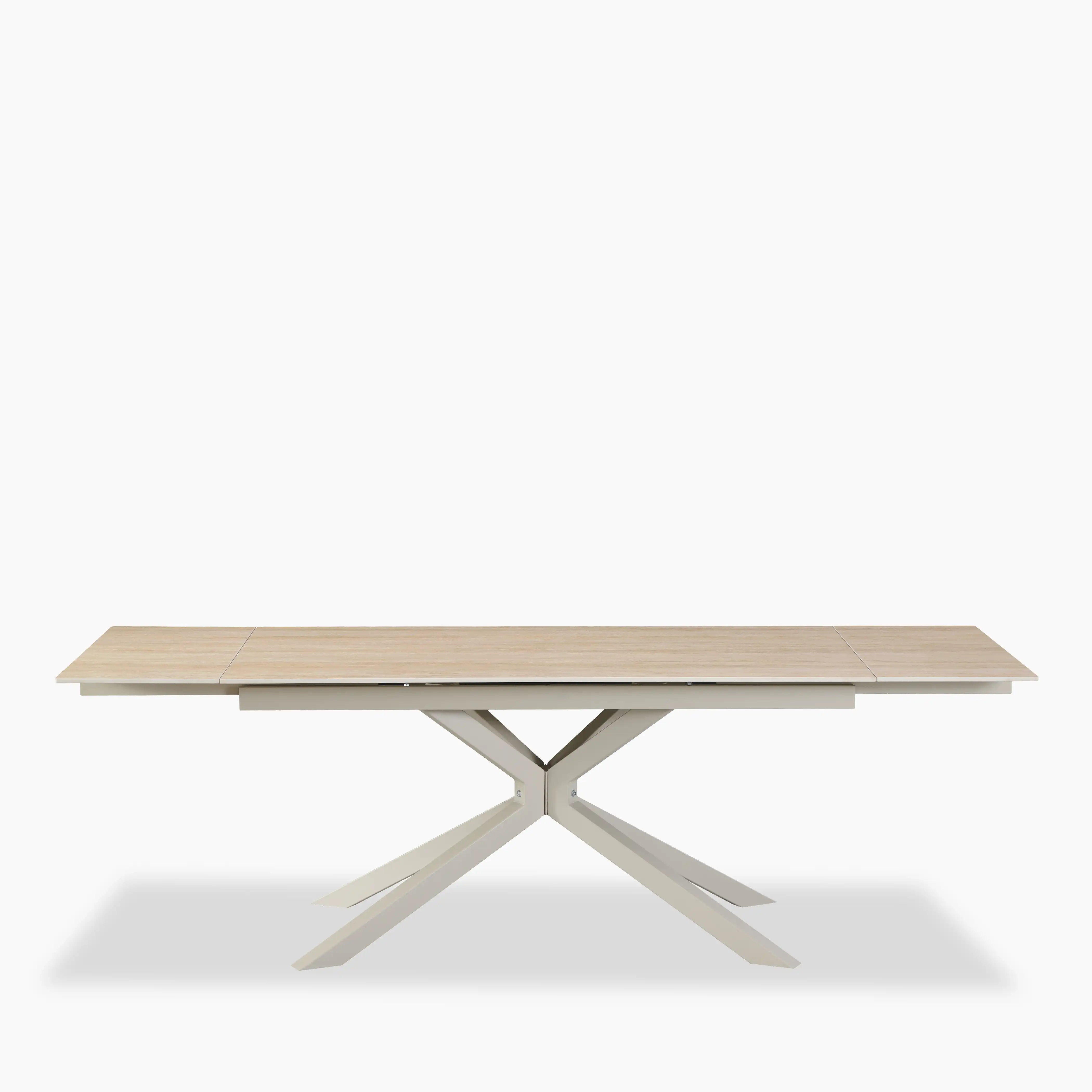 Lincoln 6-10 Seat Rectangle Extendable Dining Table | Natural Travertine Effect Sintered Stone & Taupe - Image 5
