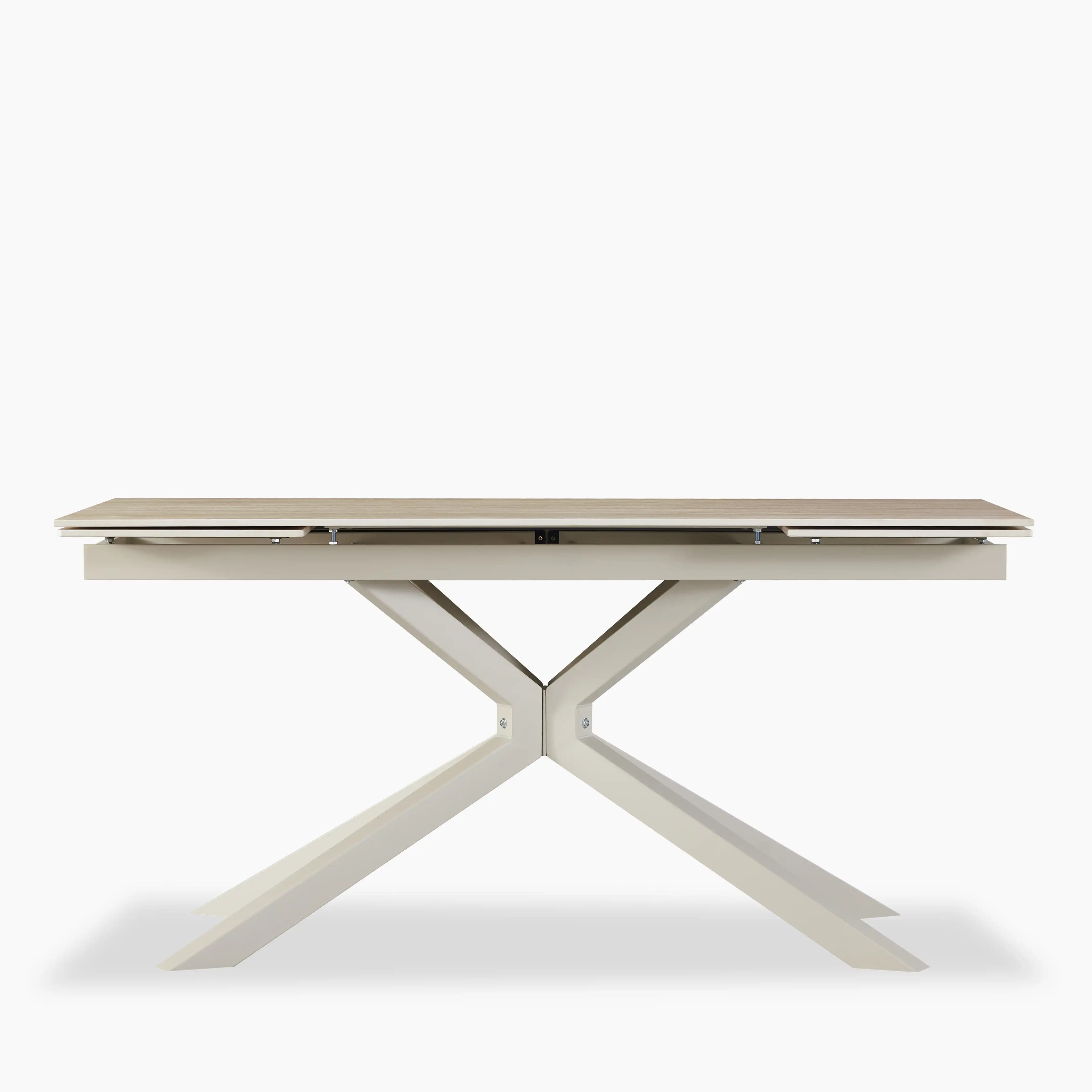 Lincoln 6-10 Seat Rectangle Extendable Dining Table | Natural Travertine Effect Sintered Stone & Taupe - Image 7