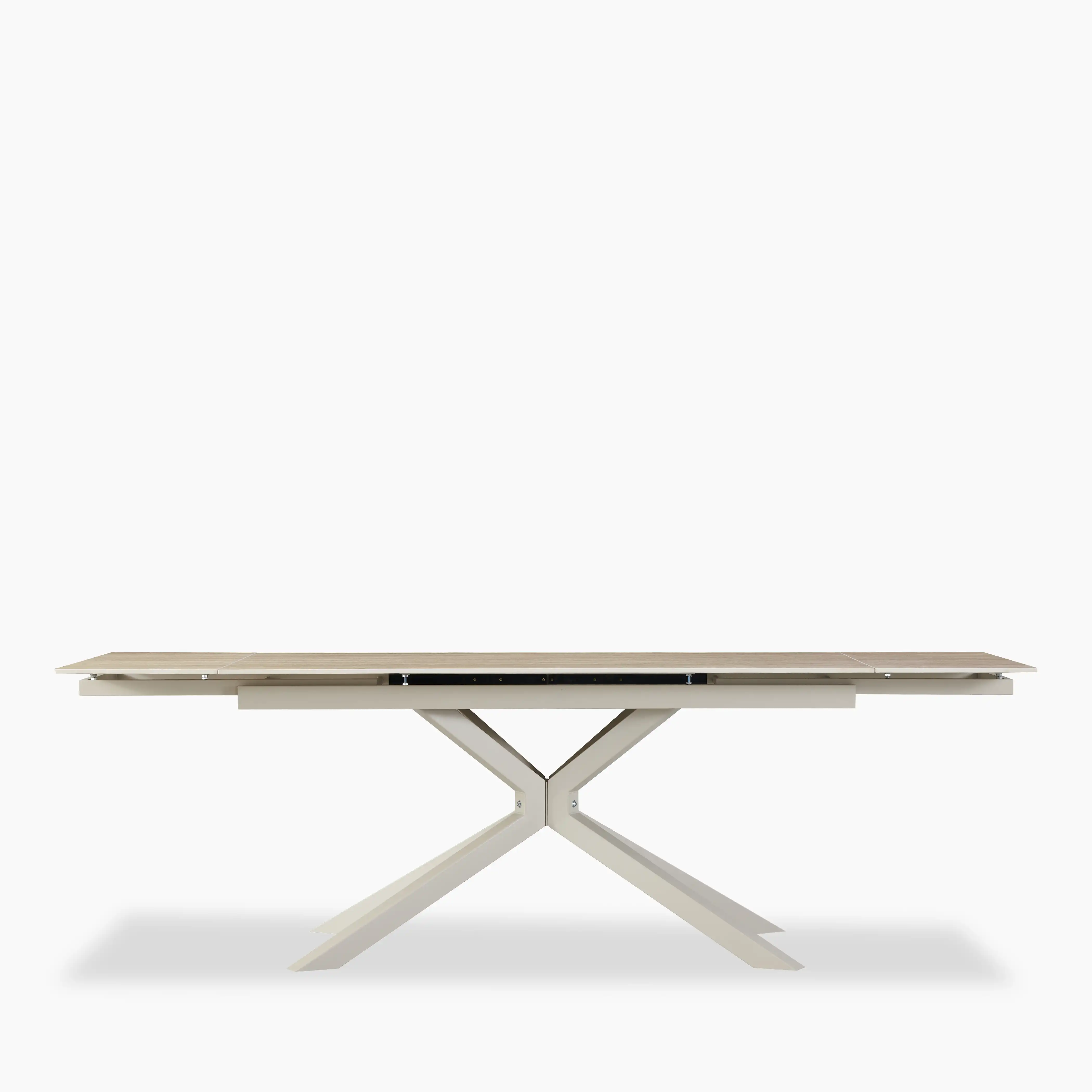 Lincoln 6-10 Seat Rectangle Extendable Dining Table | Natural Travertine Effect Sintered Stone & Taupe - Image 8