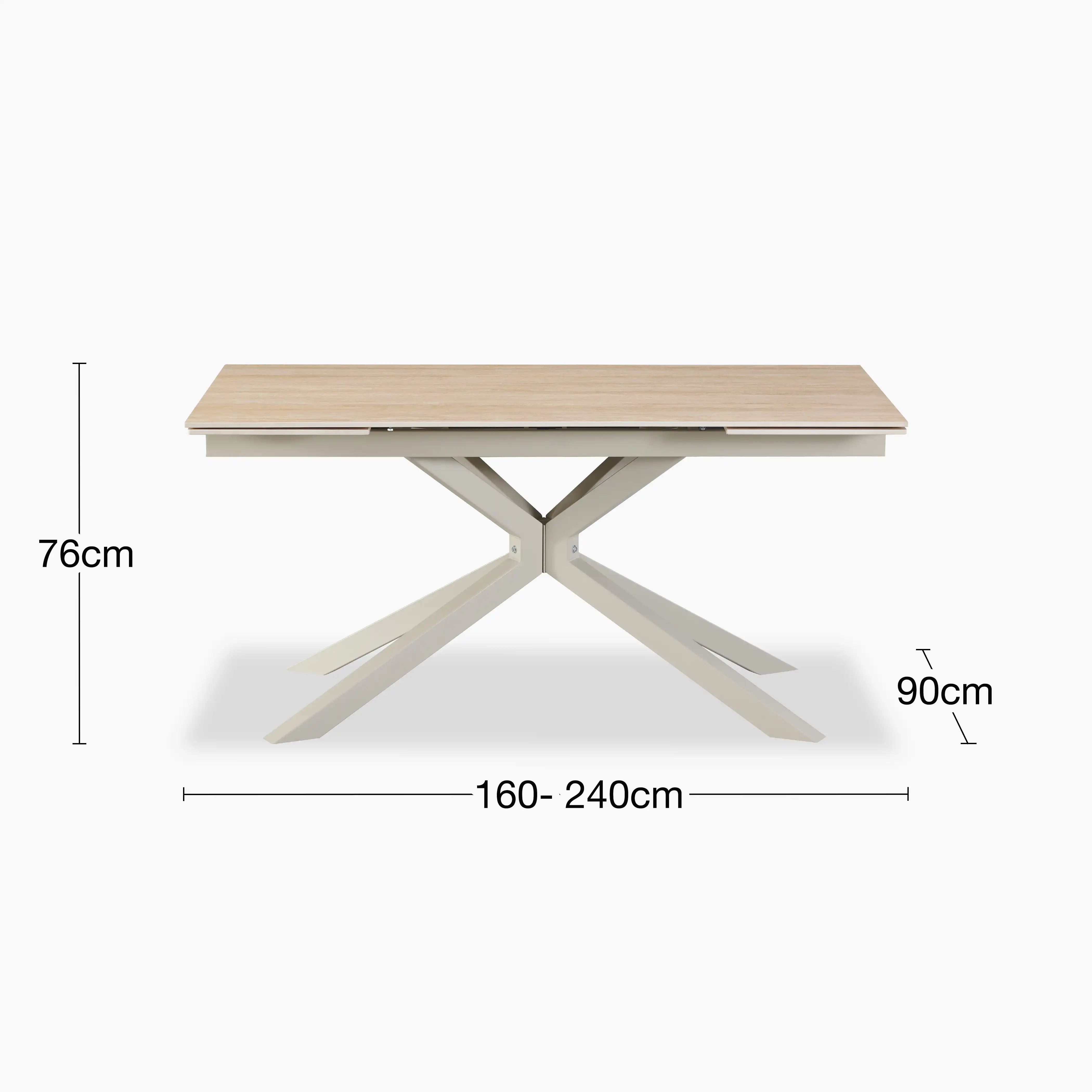 Lincoln 6-10 Seat Rectangle Extendable Dining Table | Natural Travertine Effect Sintered Stone & Taupe - Image 9