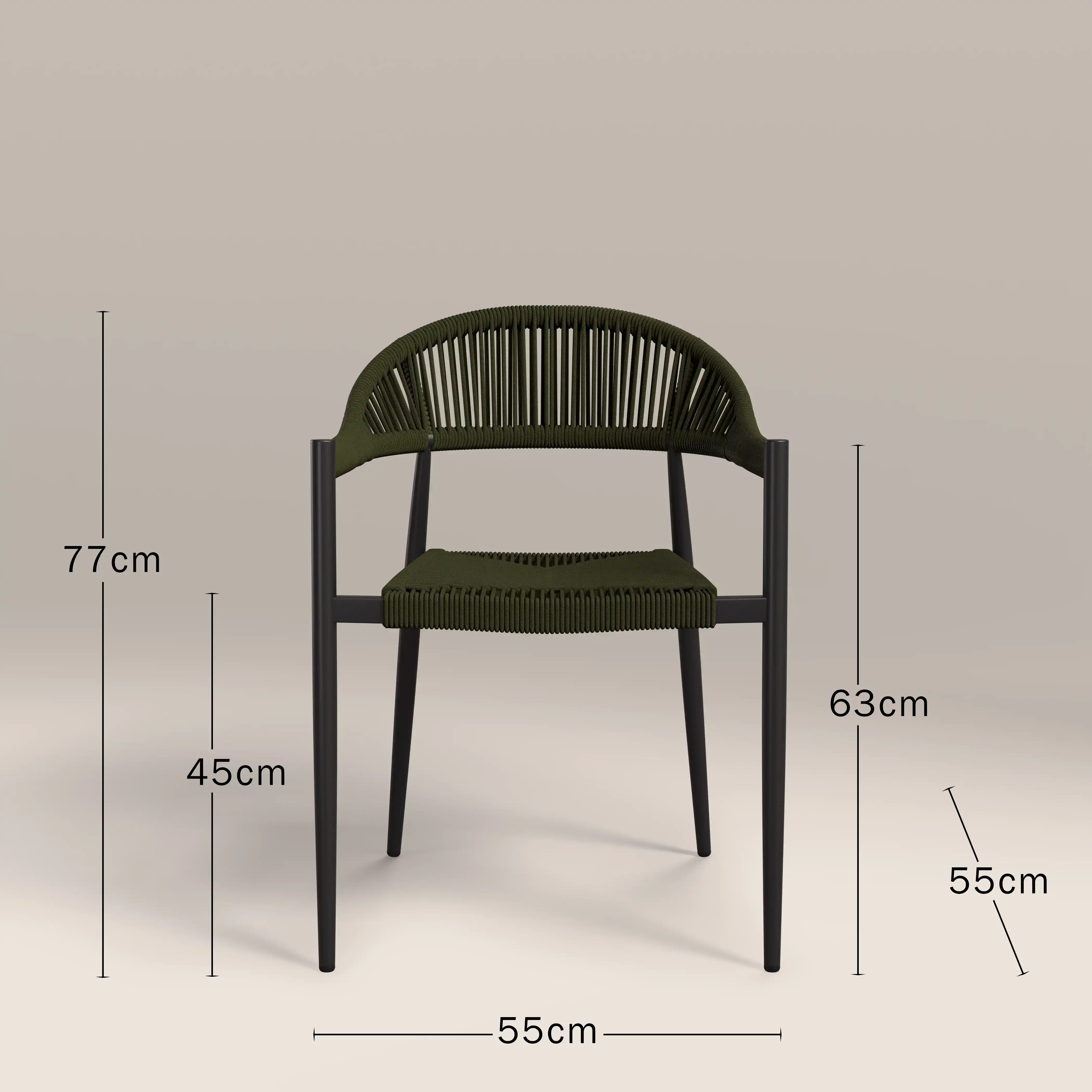 Lorenzo 6 Seat Garden Dining Set | Oak  & Olive Green - Image 6