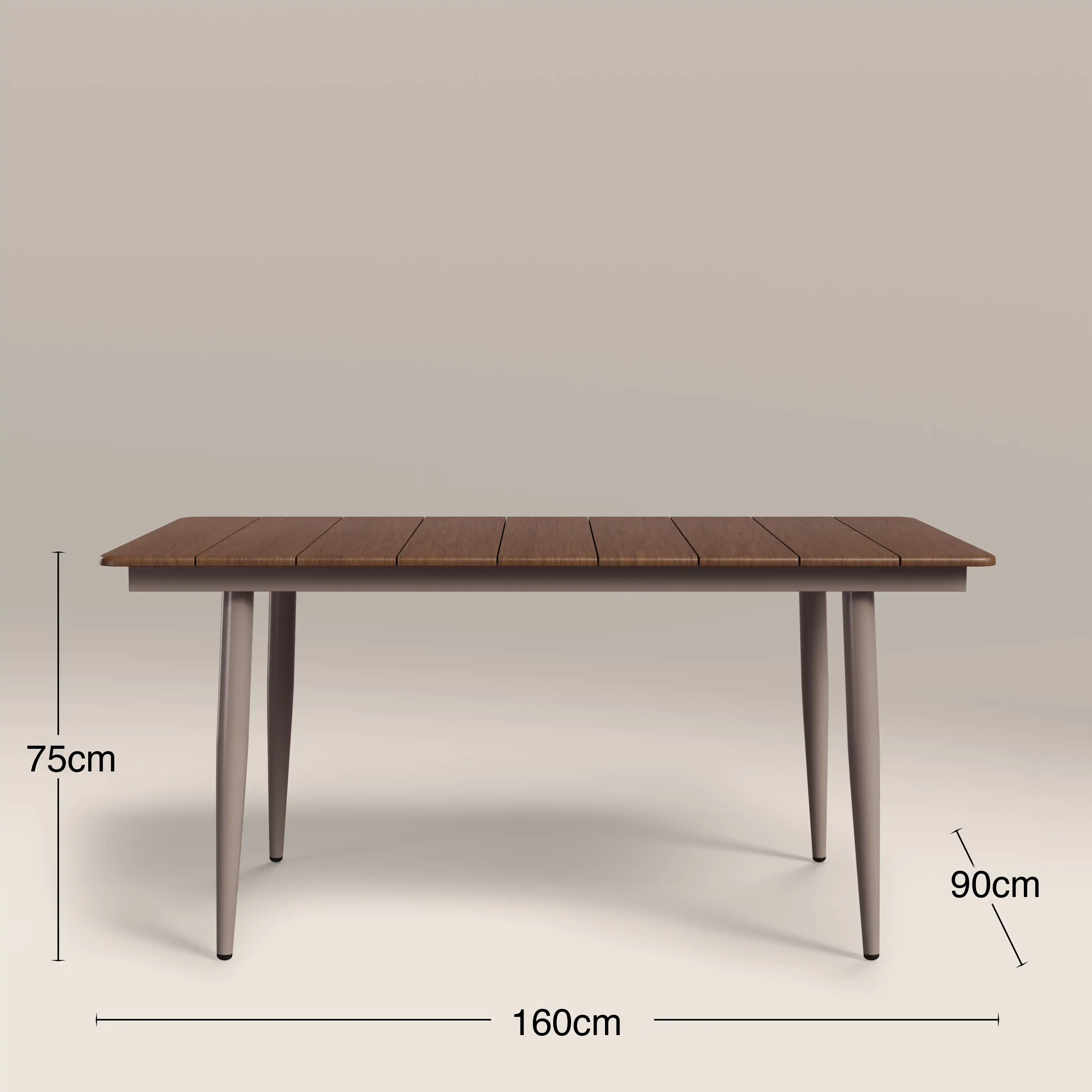 Lorenzo 6 Seat Garden Dining Set | Walnut & Natural - Image 5